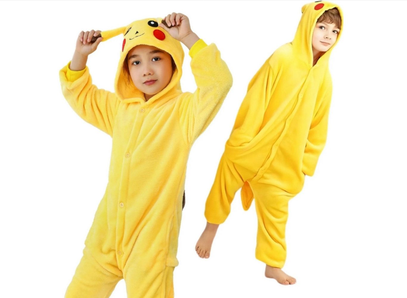 Kostüm Karnevalskostüm Pyjama Einteiler Kostüm für Kinder Pikachu 4-5 Jahre