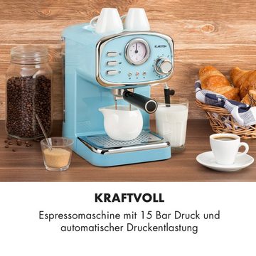 Klarstein Espressomaschine Espressionata Gusto, Stylisch: im außergewöhnlichen Retro-Design mit Temperaturanzeige