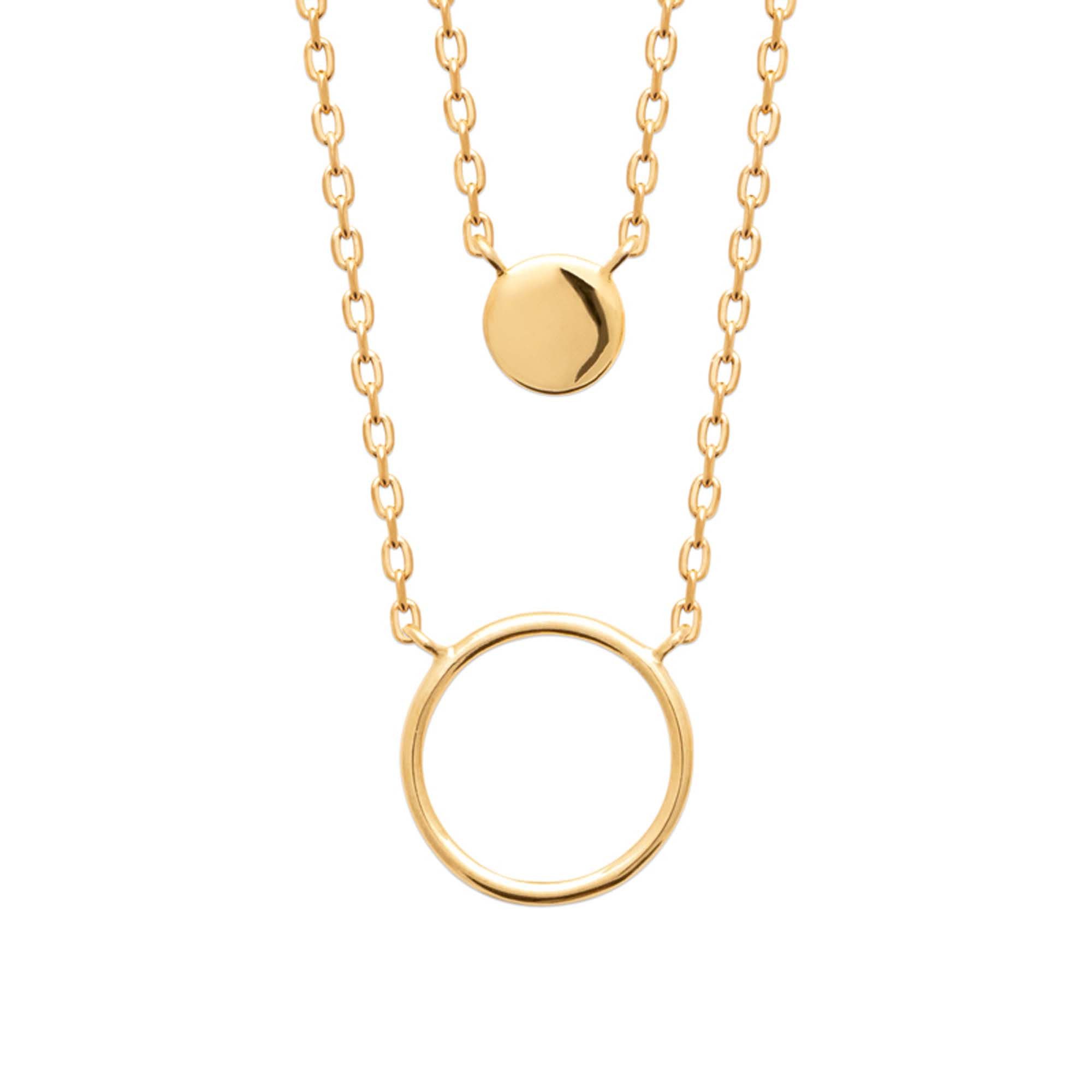 Balia Collier Balia Halskette plain Karabinerverschluss (Halsketten), Damen Halskette (Kreise) 40cm, vergoldet (Gelbgold 750), Farbe: gold