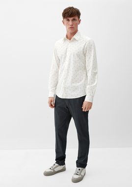 s.Oliver Langarmhemd Slim: Hemd aus Baumwollstretch