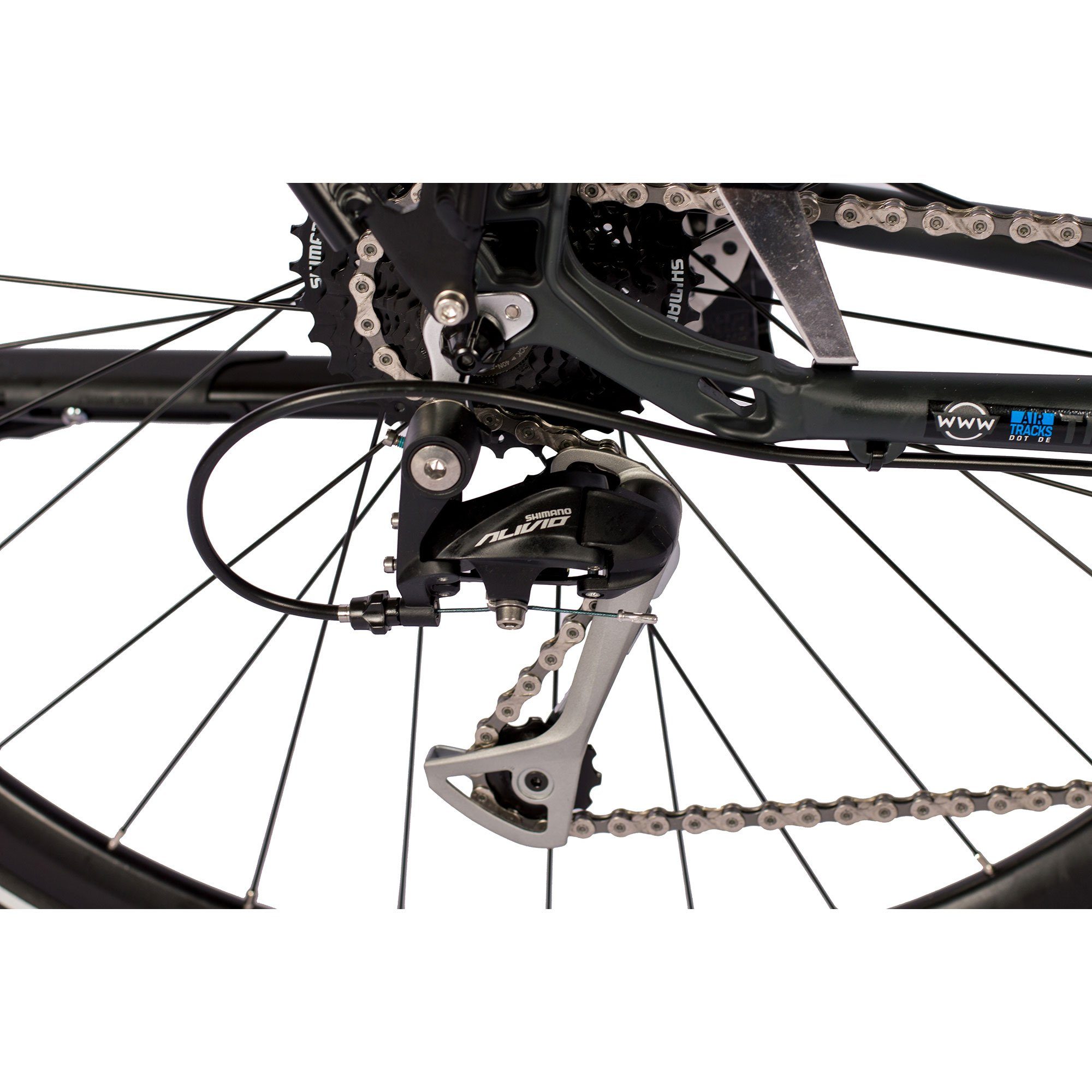 Airtracks Trekkingrad Herren Trekking Fahrrad 28 Zoll Trekkingrad TR.2845, 27 Gang, Kettenschaltung, (Alivio RD-M4000 SGS Shadow), Schwarz Matt - Rahmenhöhen 52cm und 56cm - Modell 2026