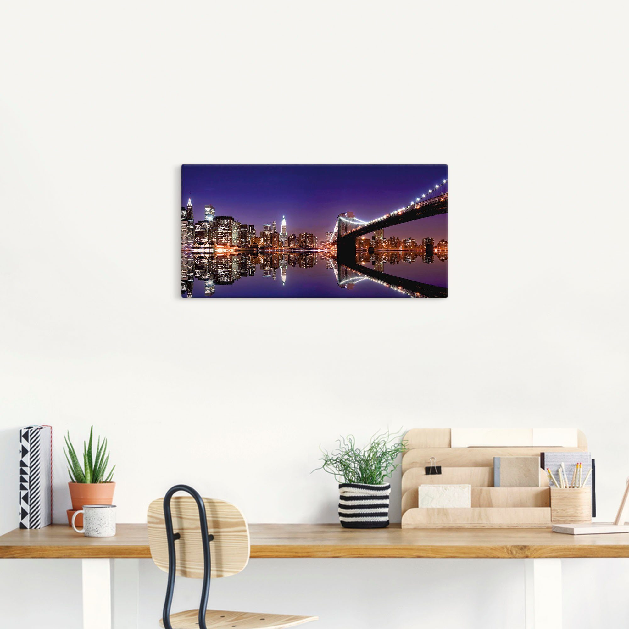 Artland Leinwandbild New York Skyline, Amerika (1 St), auf Holzrahmen gespannt