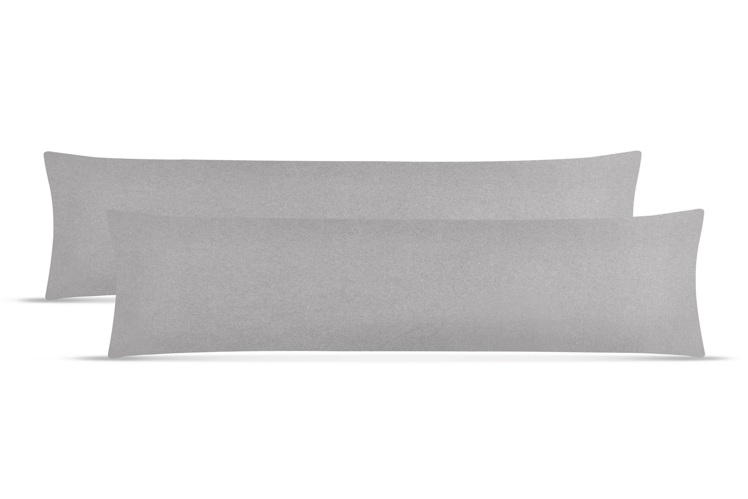 leevitex® Kissenbezüge Kissenbezug, 2er Set, feine Jersey-Qualität, 100% Baumwolle, robuster Reißverschluss