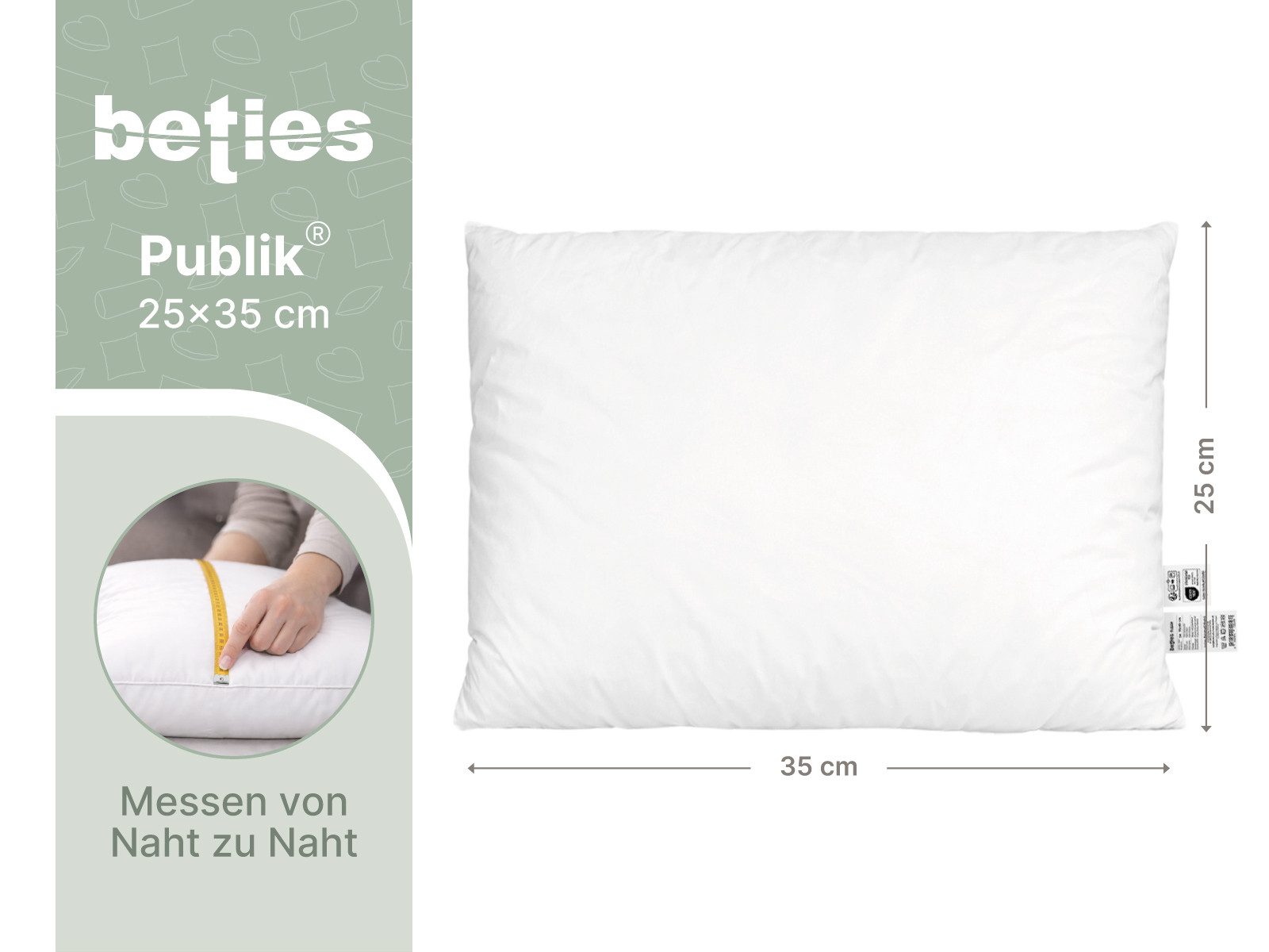 beties Federkissen Publik, Füllung: Enten- und Gänsefedern, Bezug: Baumwolle, Seitenschläfer, Bauchschläfer, Rückenschläfer, 1 Stück, waschbar - in verschiedenen Größen erhältlich
