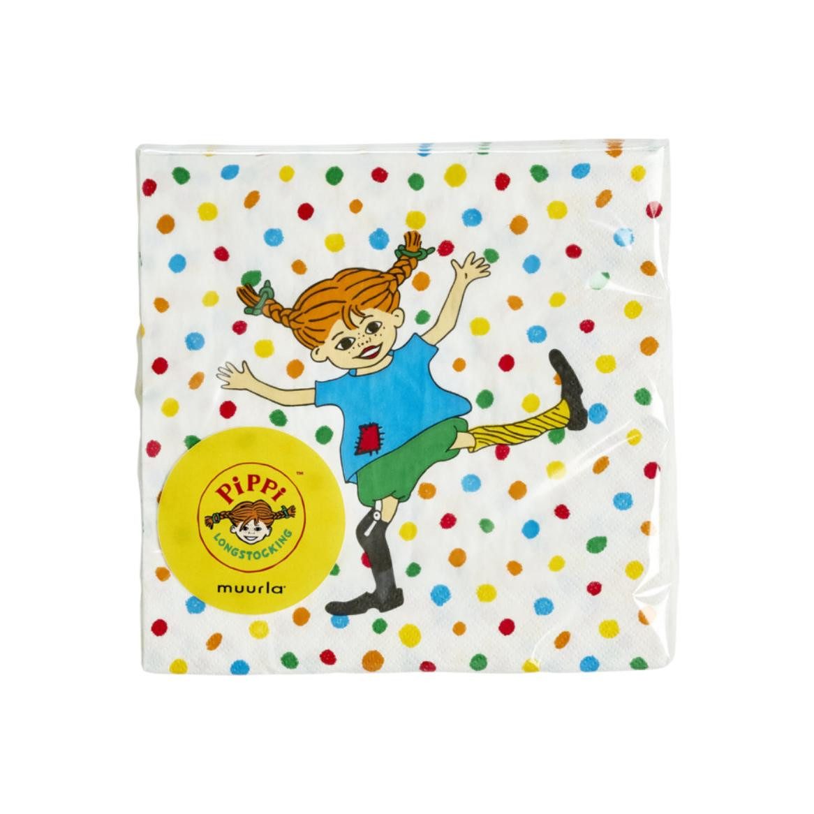 Muurla Kindergeschirr-Set Servietten Pippi Hoppsansa (33x33cm)