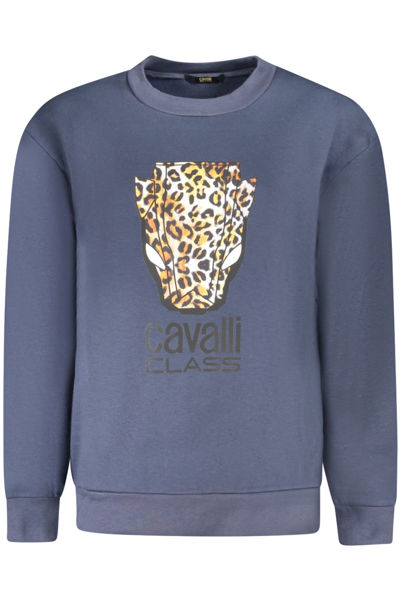 Cavalli Class Sweatshirt Blauer Damenpullover mit Rundhals und Print-Design