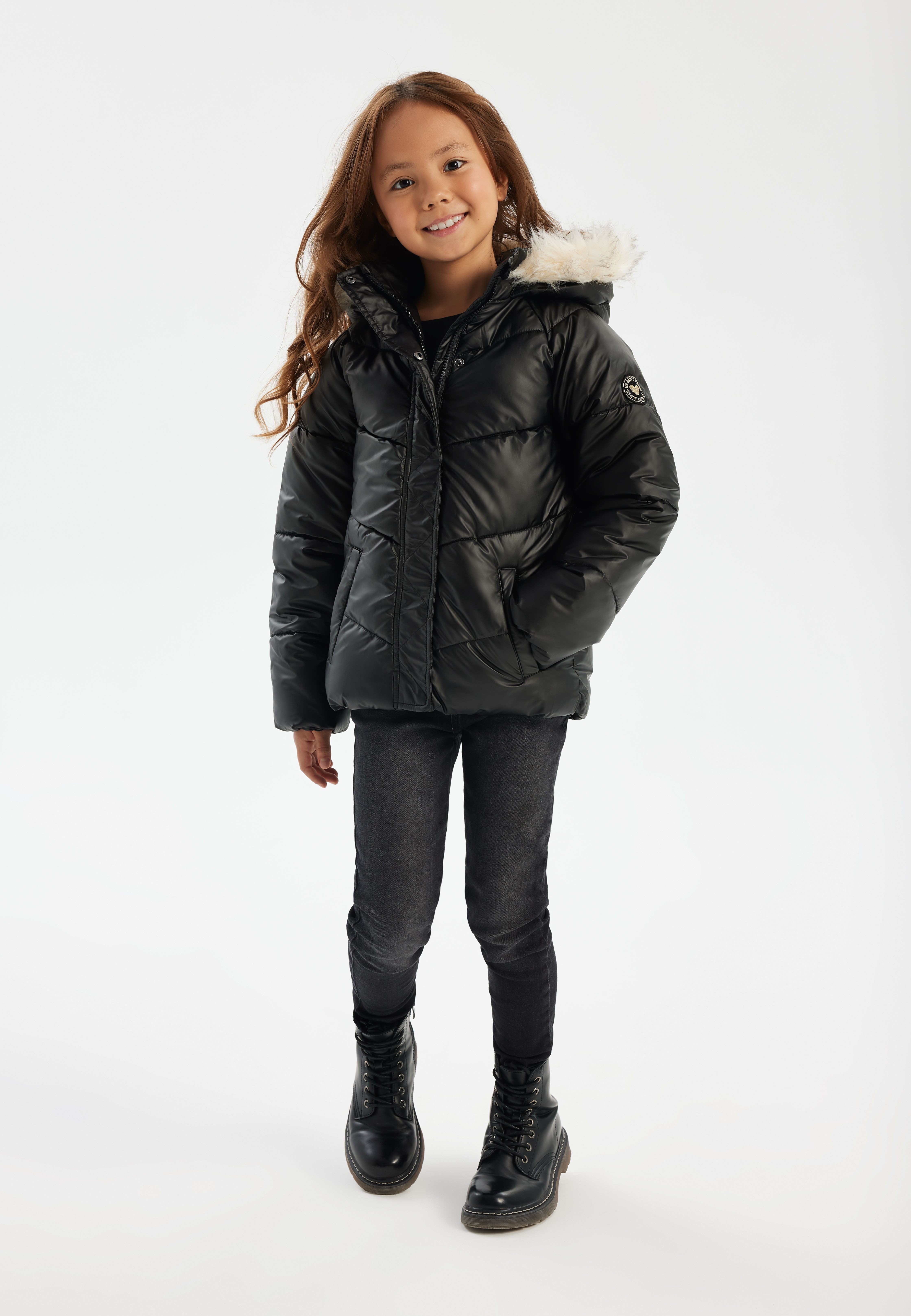 MINOTI Winterjacke Gefütterte Jacke mit abnehmbarem Kunstfell (2y-14y) günstig online kaufen