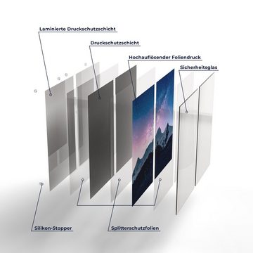 DEQORI Herdblende-/Abdeckplatte 'Nachthimmel in den Bergen', Glas, (2 tlg), Glas Herdabdeckplatte Ceranfeld Herd