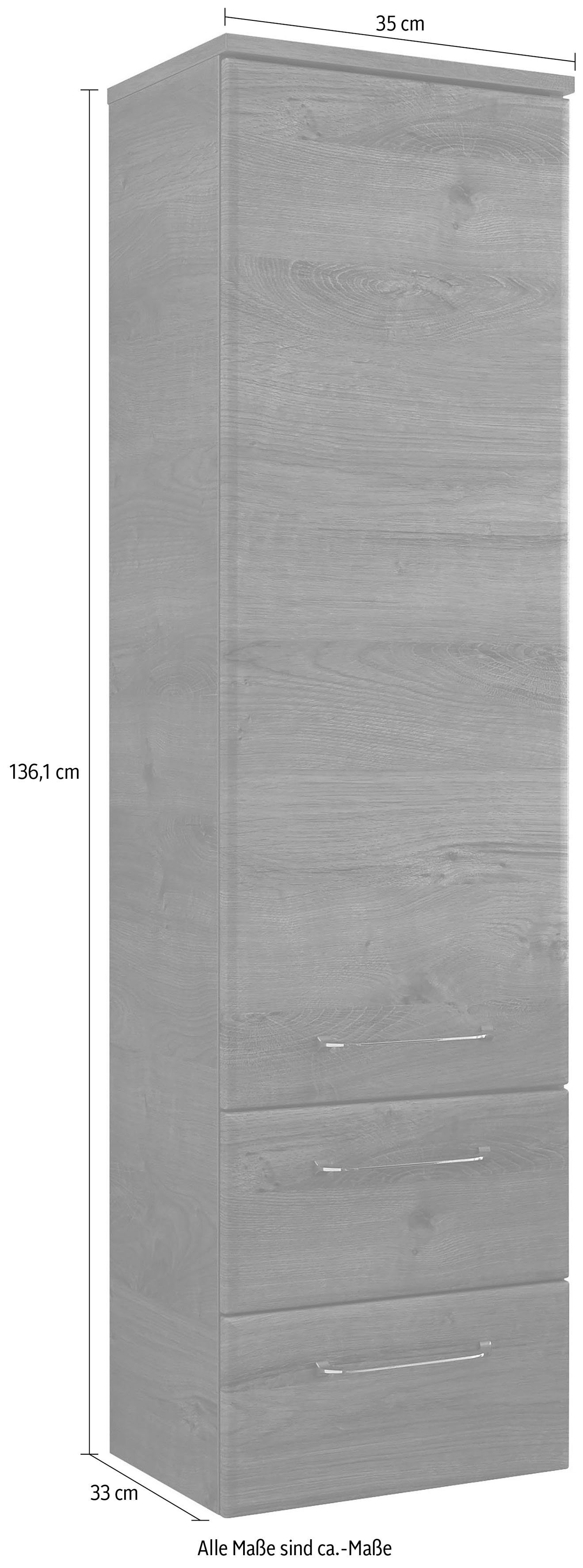 Ribbeck Eiche Glaseinlegeböden, PELIPAL Türdämpfer Midischrank 35 cm, Eiche | 136 Ribbeck/Eiche Breite cm, Ribbeck Höhe Quickset