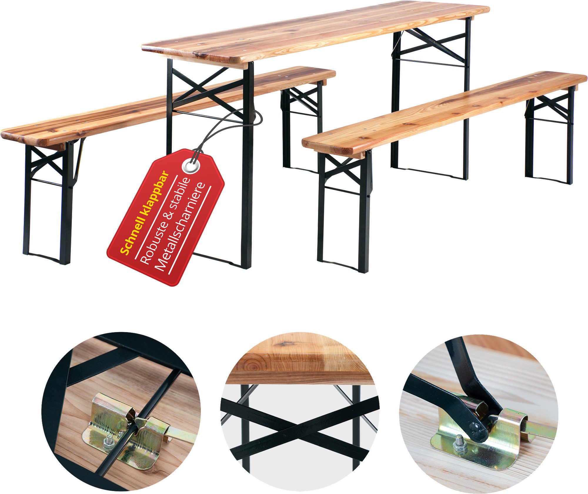Bierzeltgarnitur Hirschgarten BB-180 Sitzgarnitur 177 cm Länge
