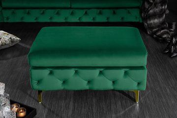 riess-ambiente Fußhocker MODERN BAROCK 92cm smaragdgrün / gold (Einzelartikel, 1 St), Wohnzimmer · Samt · 3-Sitzer · Federkern · Chesterfield