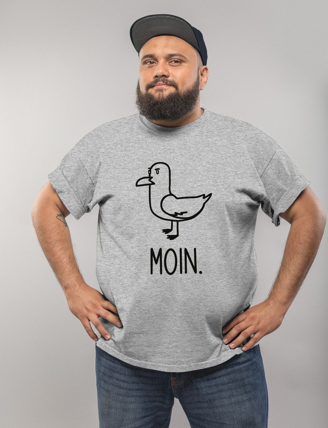 MoonWorks Print-Shirt Herren T-Shirt Frontprint Moin günstig online kaufen