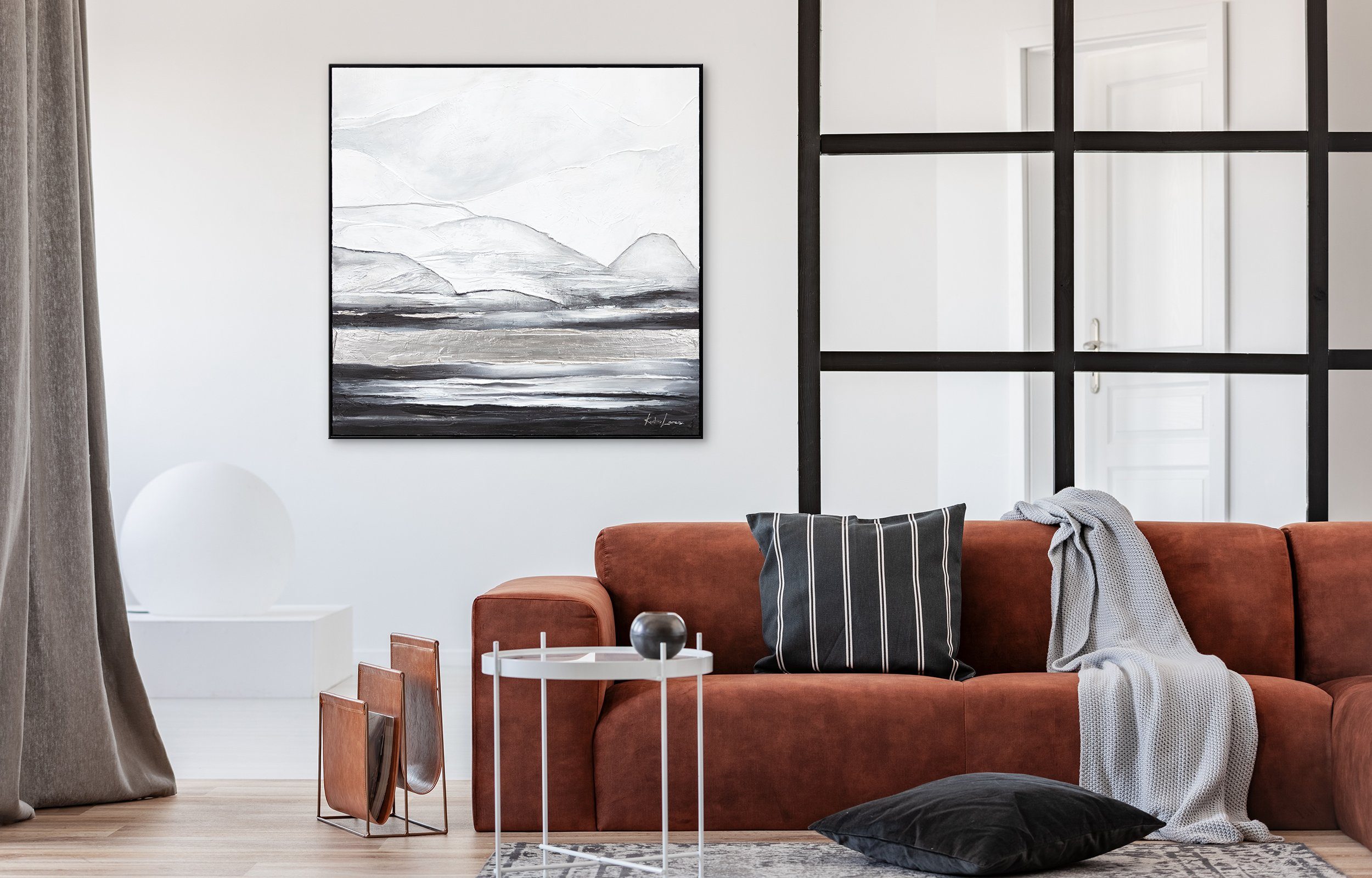 Bilder, mit Leinwand Eisberg, Handgemalt Rahmen in Schwarz Abstrakte YS-Art Bild Landschaft Gemälde