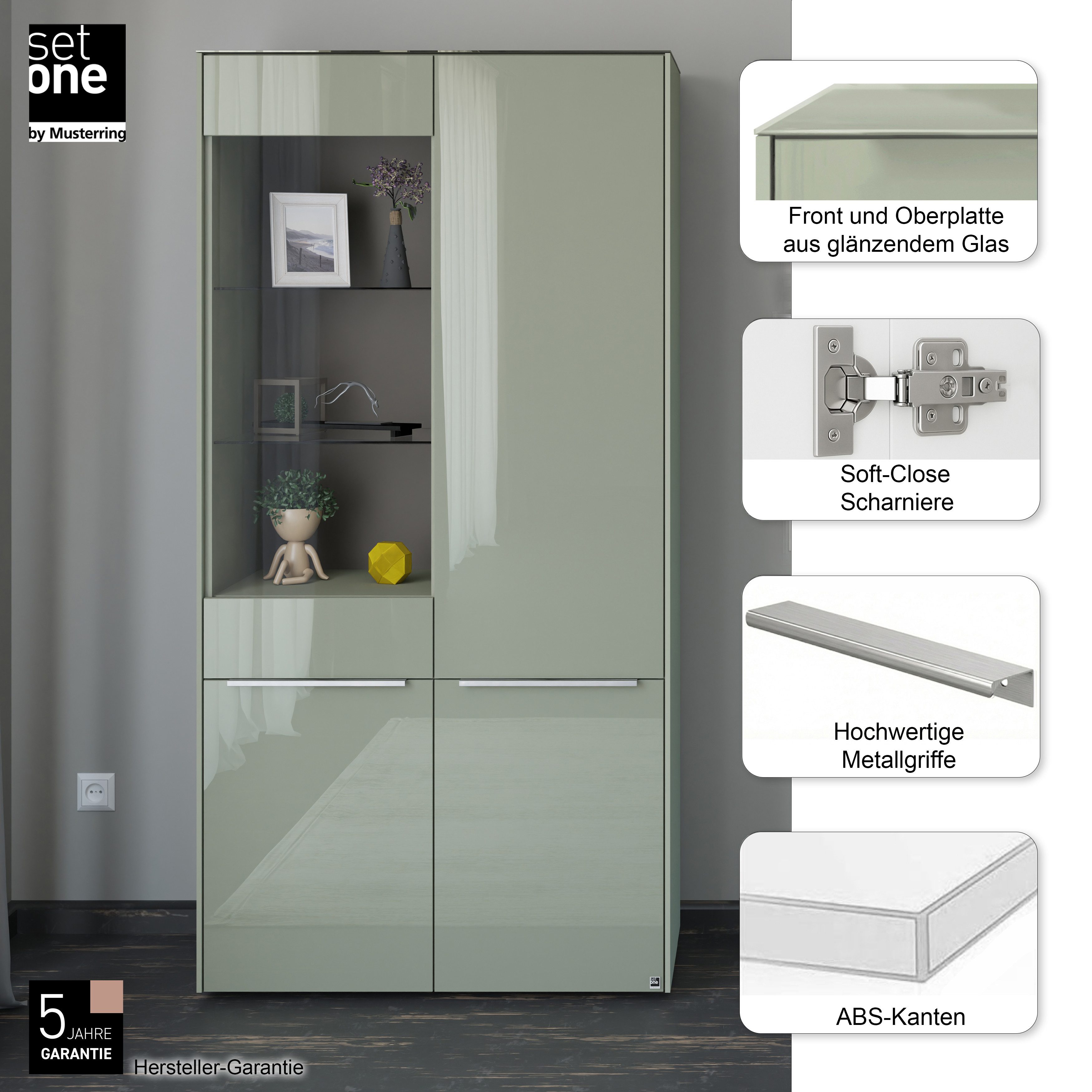 set one by Musterring Standvitrine Reno (1-St) Mit Gleitern und in verschiedenen Farben erhältlich