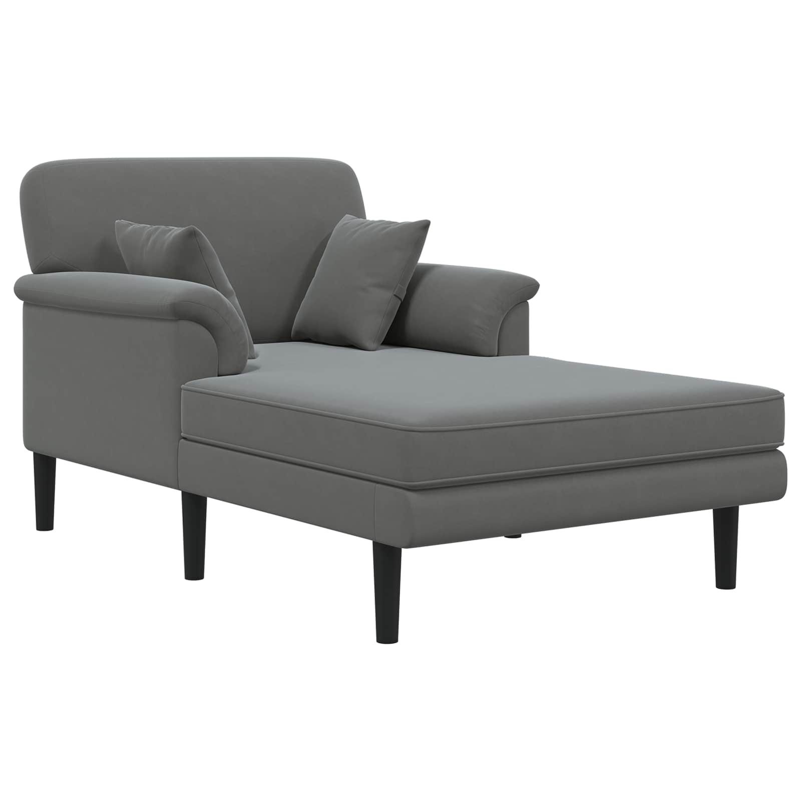 vidaXL Chaiselongue Chaiselongue Dunkelgrau Samt, 1 Teile