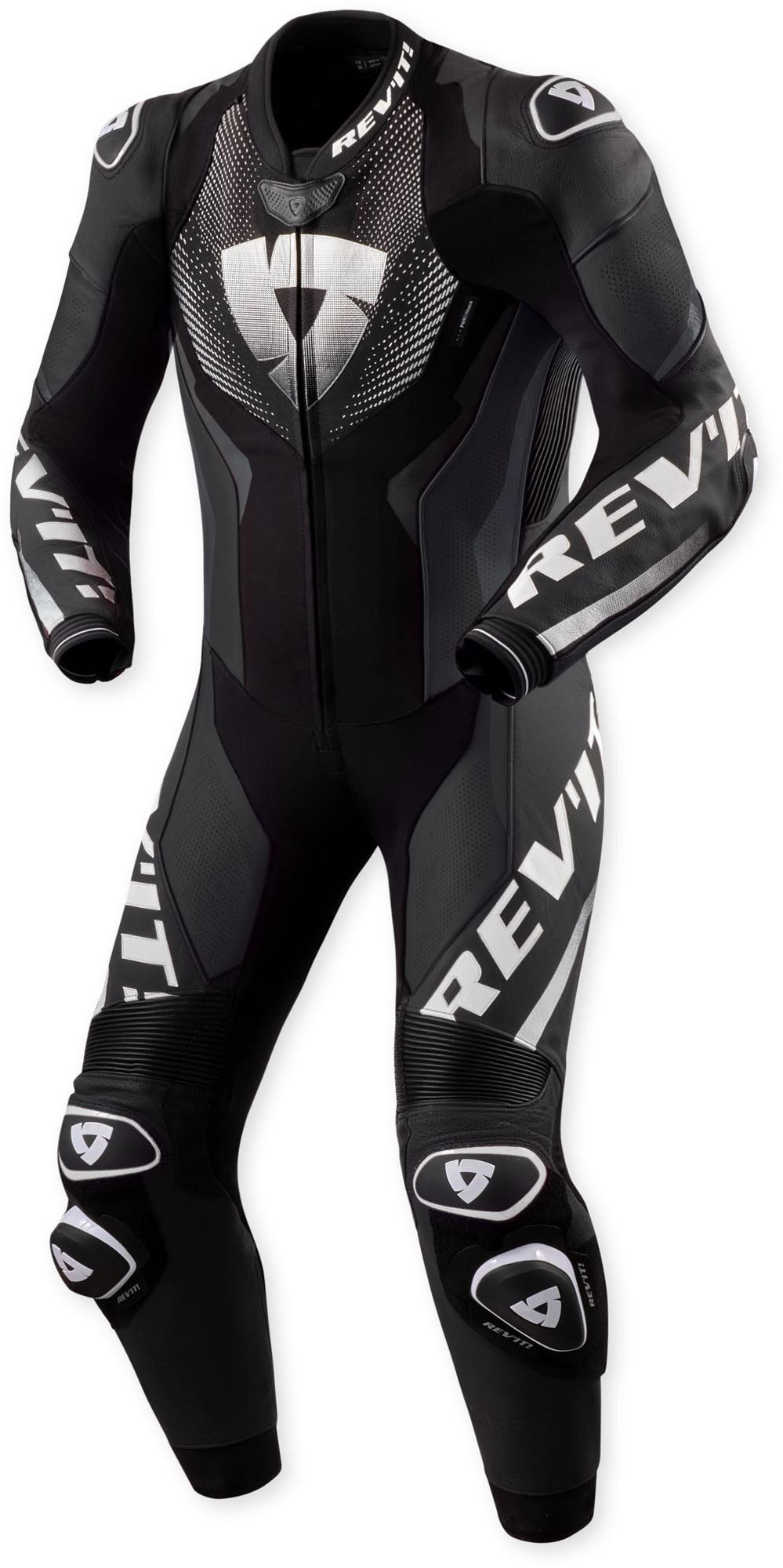 Revit Motorradkombi Hyperspeed 3 perforierte 1-Teiler Motorrad Lederkombi Airbag vorbereitet,Ellenbogenprotektoren enthalten,Hüftprotektore