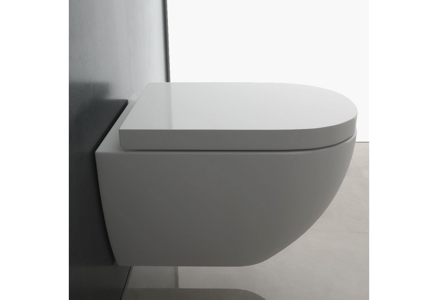 Thumbnail - Alpenberger Tiefspül-WC - Wand WC Spülrandlos mit WC Sitz mit Absenkautomatik, Wandmontage, Abgang Waagerecht, Komplett ...