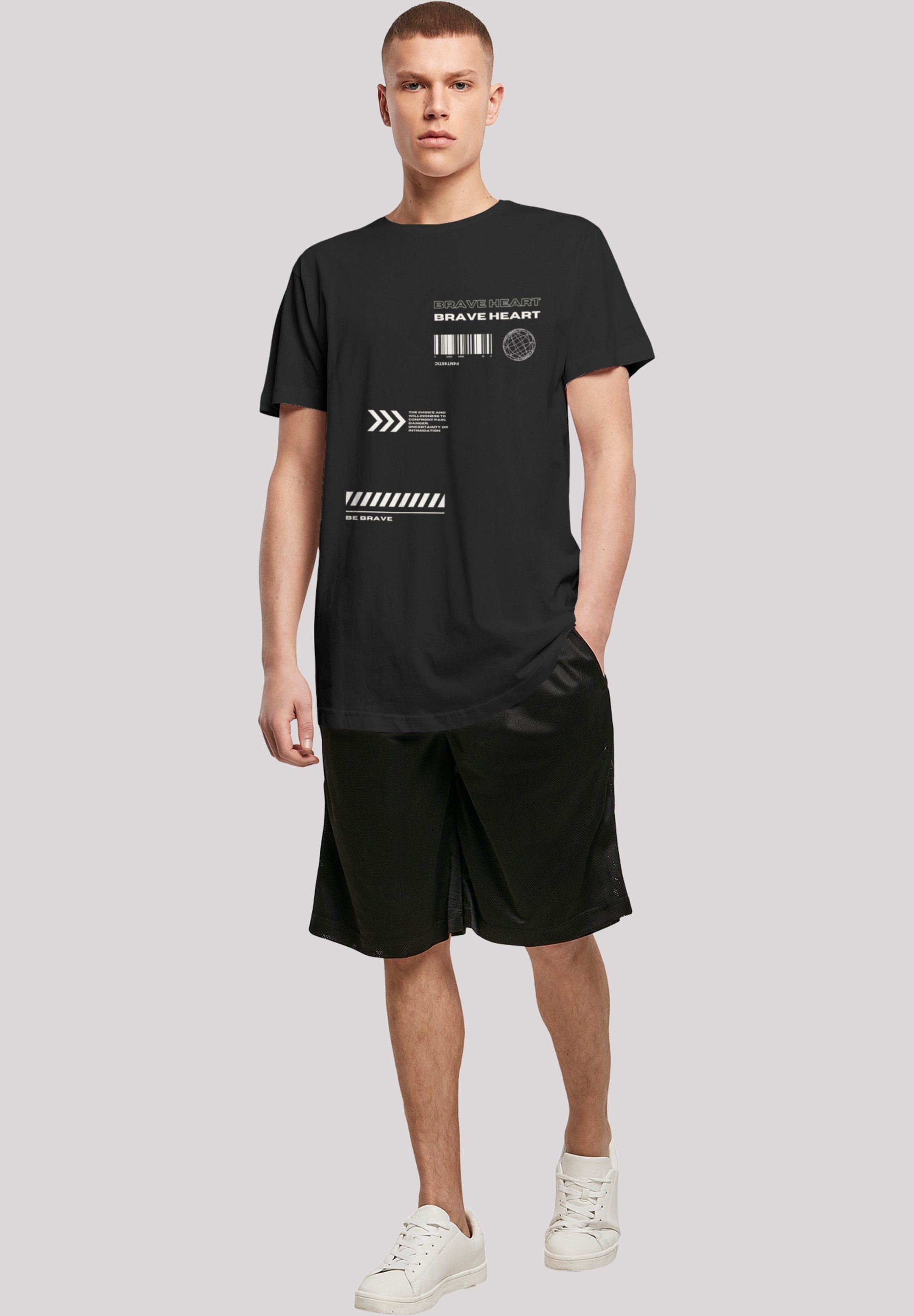 schwarz LONG T-Shirt Print Brave Heart F4NT4STIC TEE