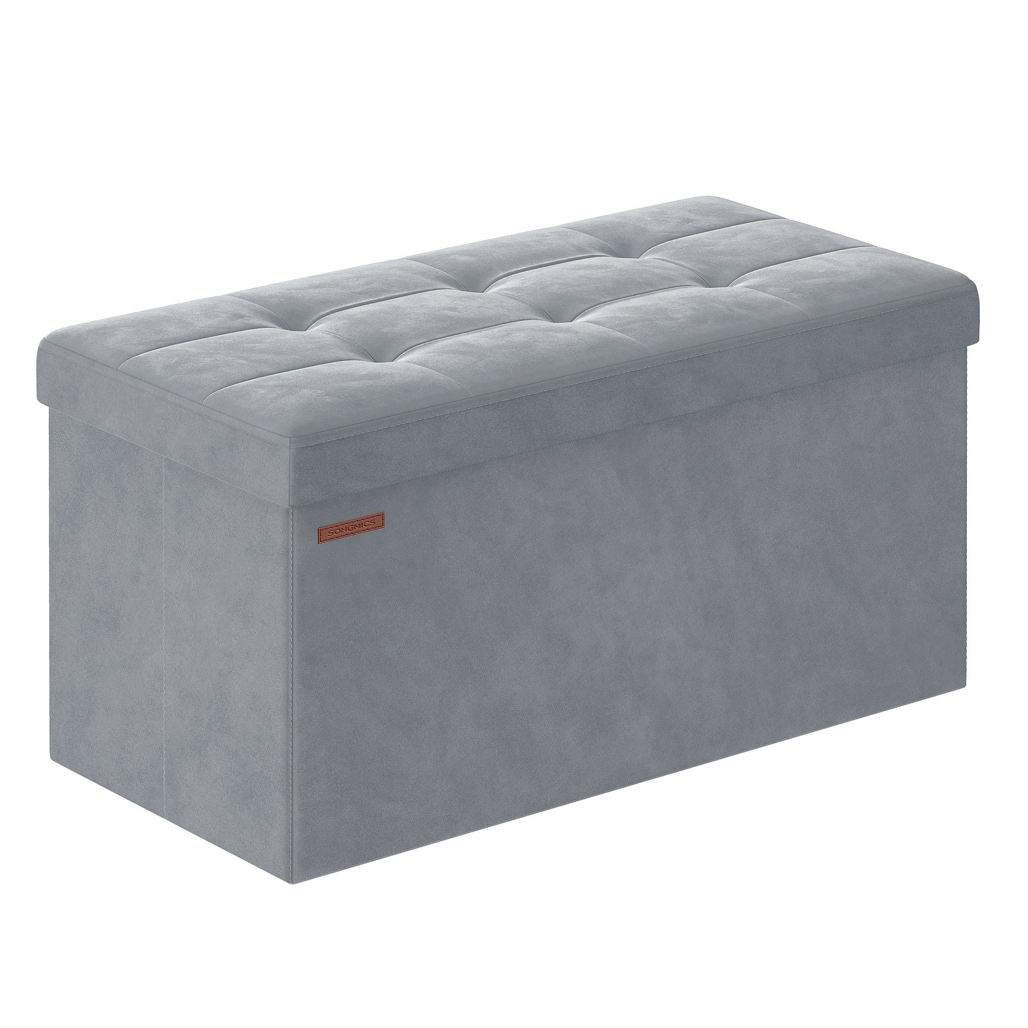 SONGMICS Sitzhocker Aufbewahrungshocker, Samtige, klappbare Sitztruhe günstig online kaufen
