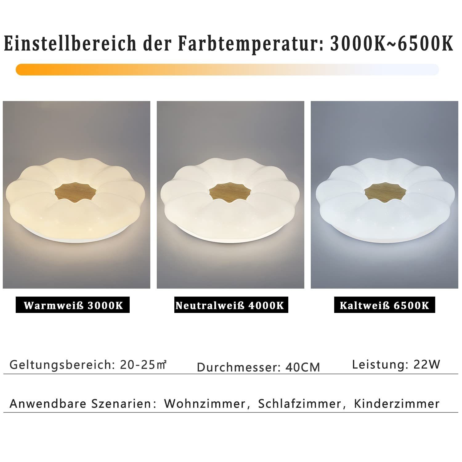 ZMH LED Deckenleuchte Sternenhimmel Design Wohnzimmerlampe, günstig online kaufen