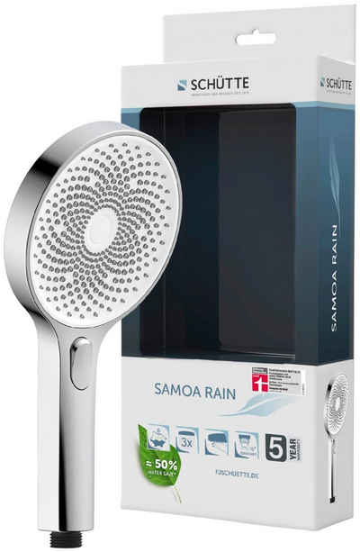 Schütte Handbrause SAMOA RAIN, (1-tlg), Inkl. Wasserspardichtung-bis zu 50 % Wasserersparnis, Antikalk-Noppen