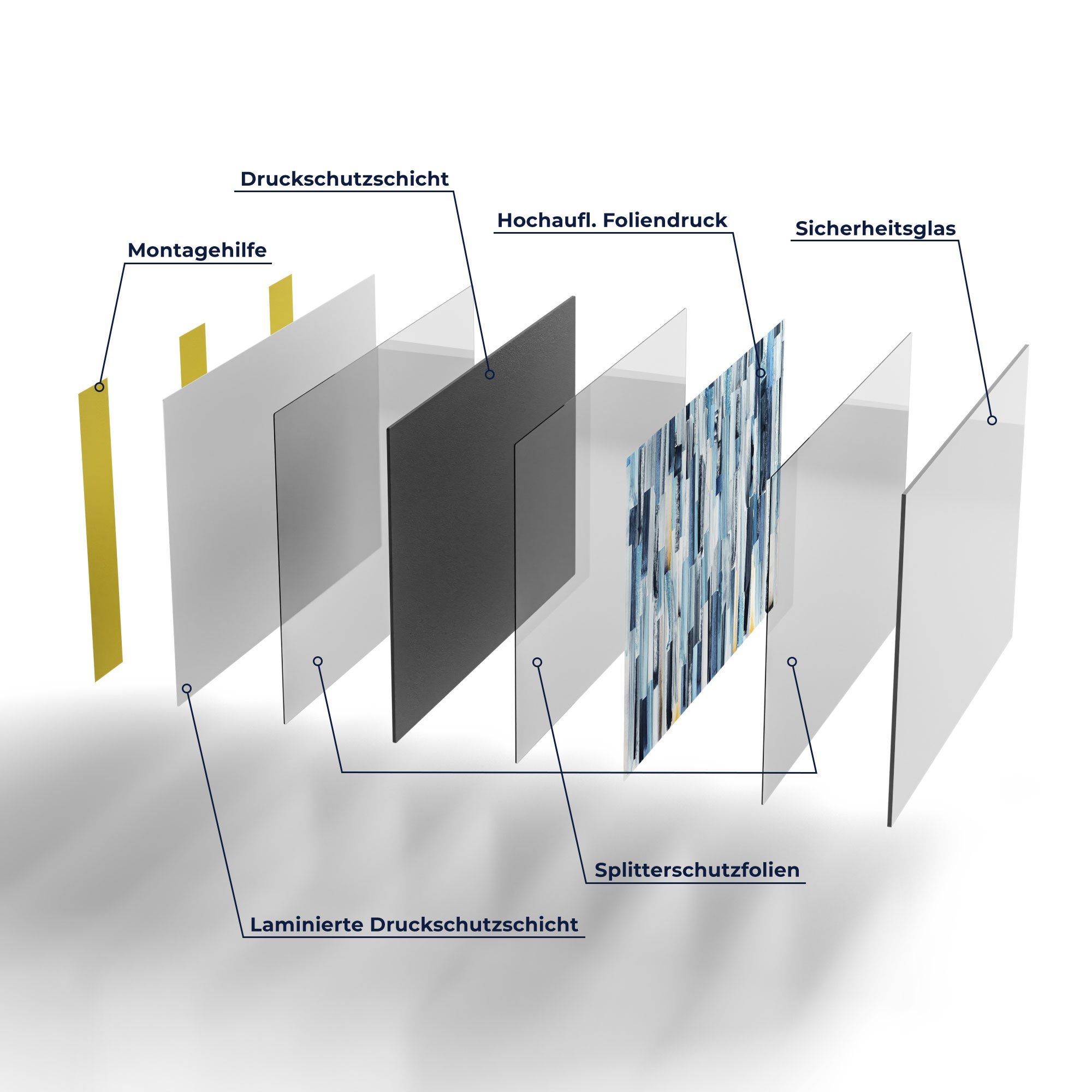 Spritzschutz Badrückwand Küchenrückwand Glas 'Vertikales DEQORI Herdblende Streifendesign',