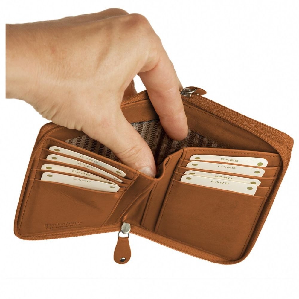 BRANCO Geldbörse Große Damen-Geldbörse / Portemonnaie, Leder Natur-Beige, Branco 230
