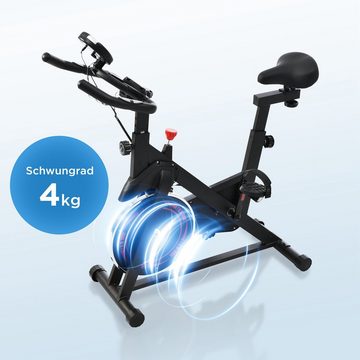 Ulife Heimtrainer Speedbike Fitnessfahrrad, höhenverstellbar, verstellbar mit Display und Pulsfrequenz, belastbar bis 120kg