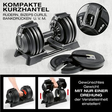 FitEngine Hantel, (Set, mit Kurz- und Langhantelstange), Kurzhantel, Langhantel und Kettlebell in einem für Home-Gym