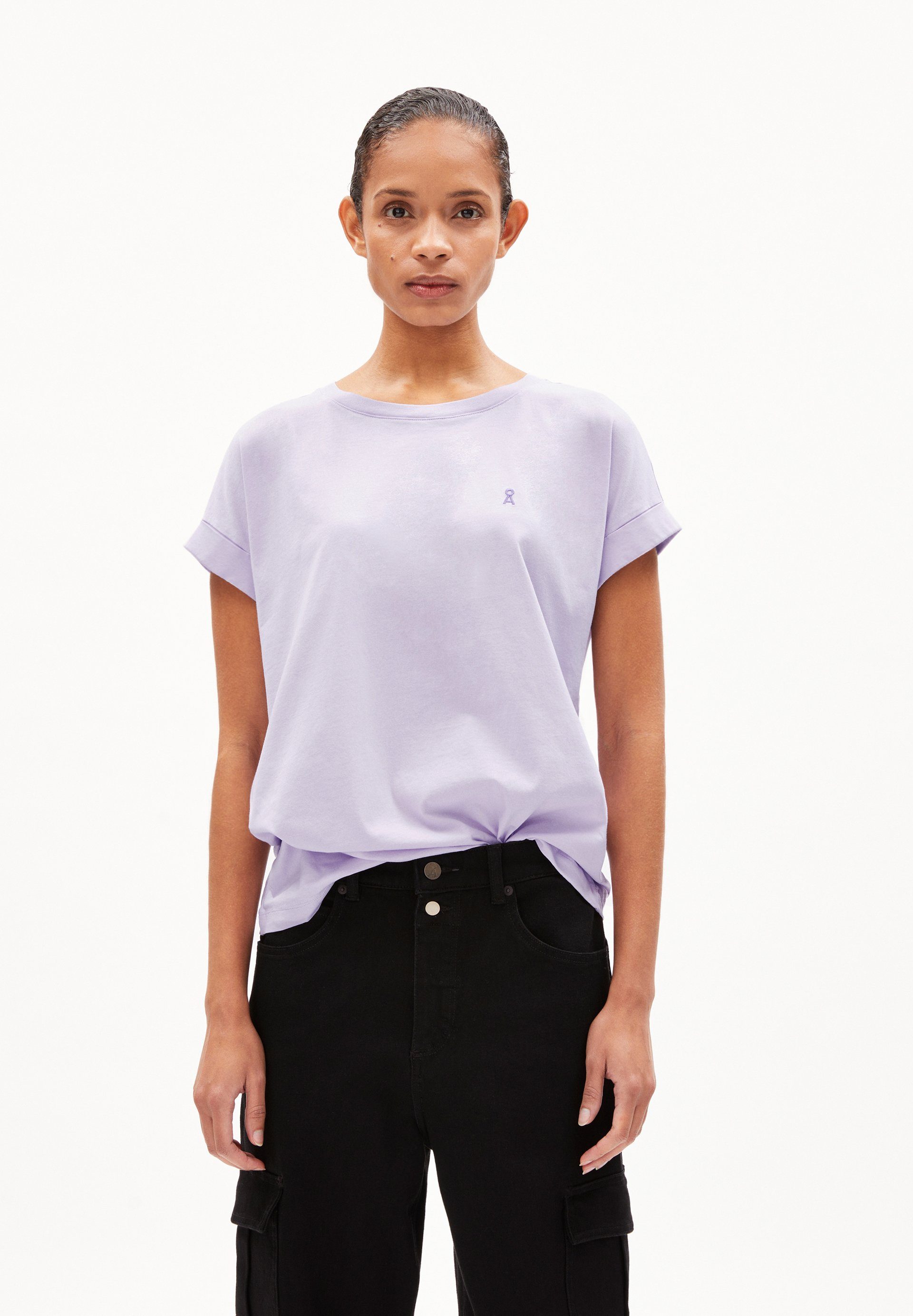 lavender T-Shirt Loose Fit empty Armedangels Damen T-Shirt light IDAARA (1-tlg) Bio-Baumwolle aus