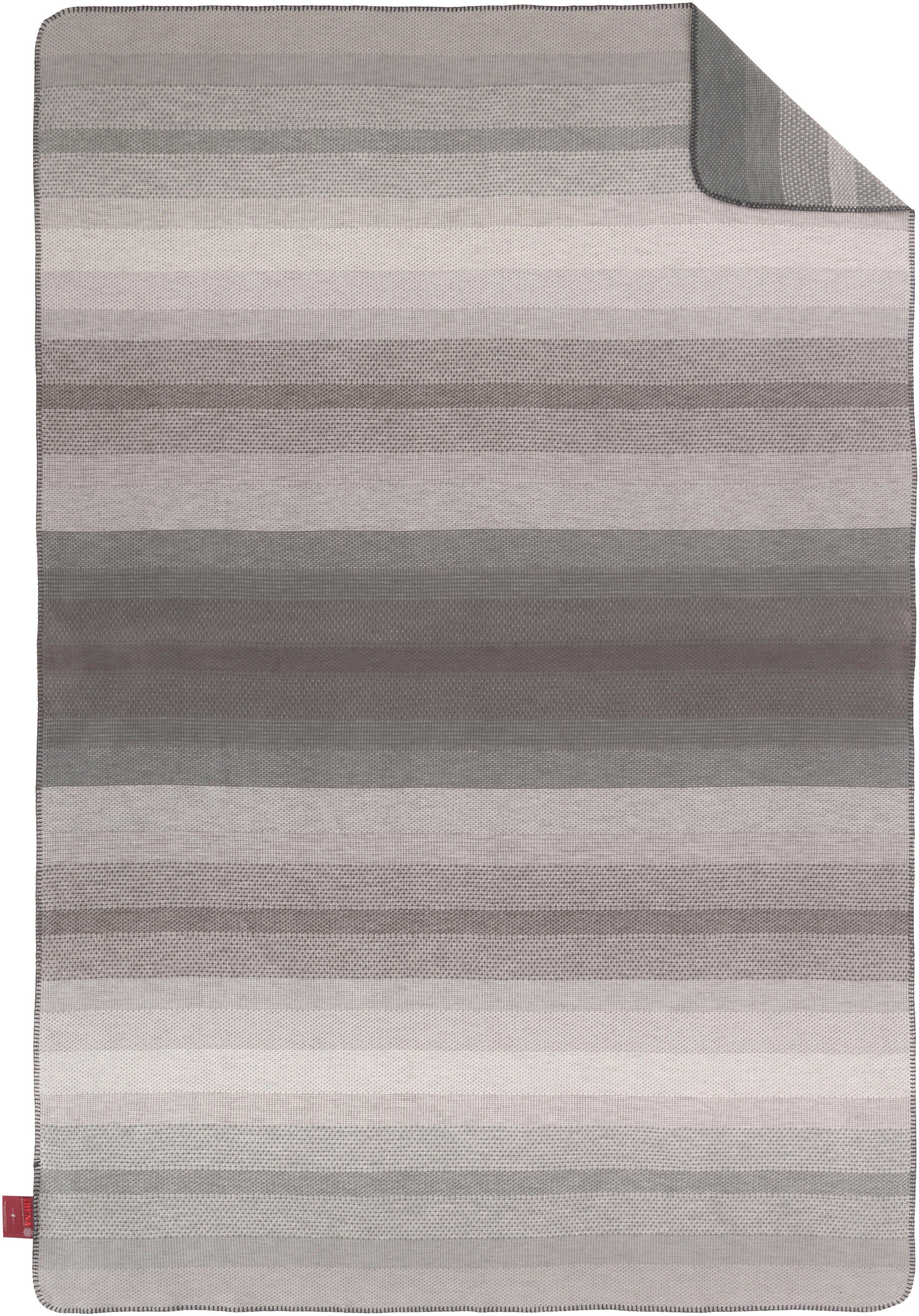 Wohndecke Kitale, IBENA, im Streifen-Design, aus Bio-Baumwolle, Kuscheldecke. Reduzierter Preis € 48,30. Unverbindliche Preisempfehlung € 69,99