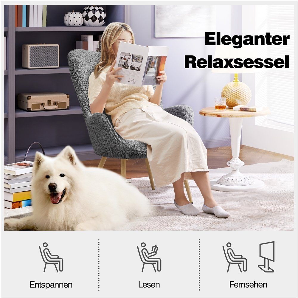 Yaheetech Relaxsessel Loungesessel, Ohrensessel Armsessel Polsterstuhl günstig online kaufen