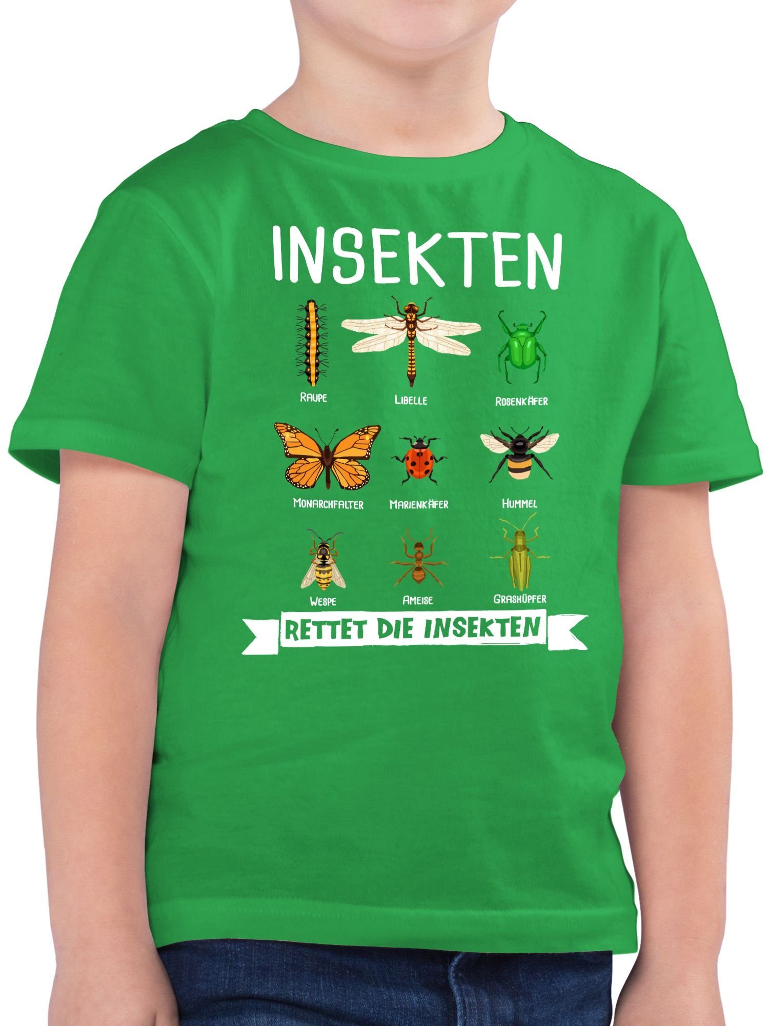 Shirtracer T-Shirt Rettet die Insekten Tiermotiv Animal Print 1 Grün