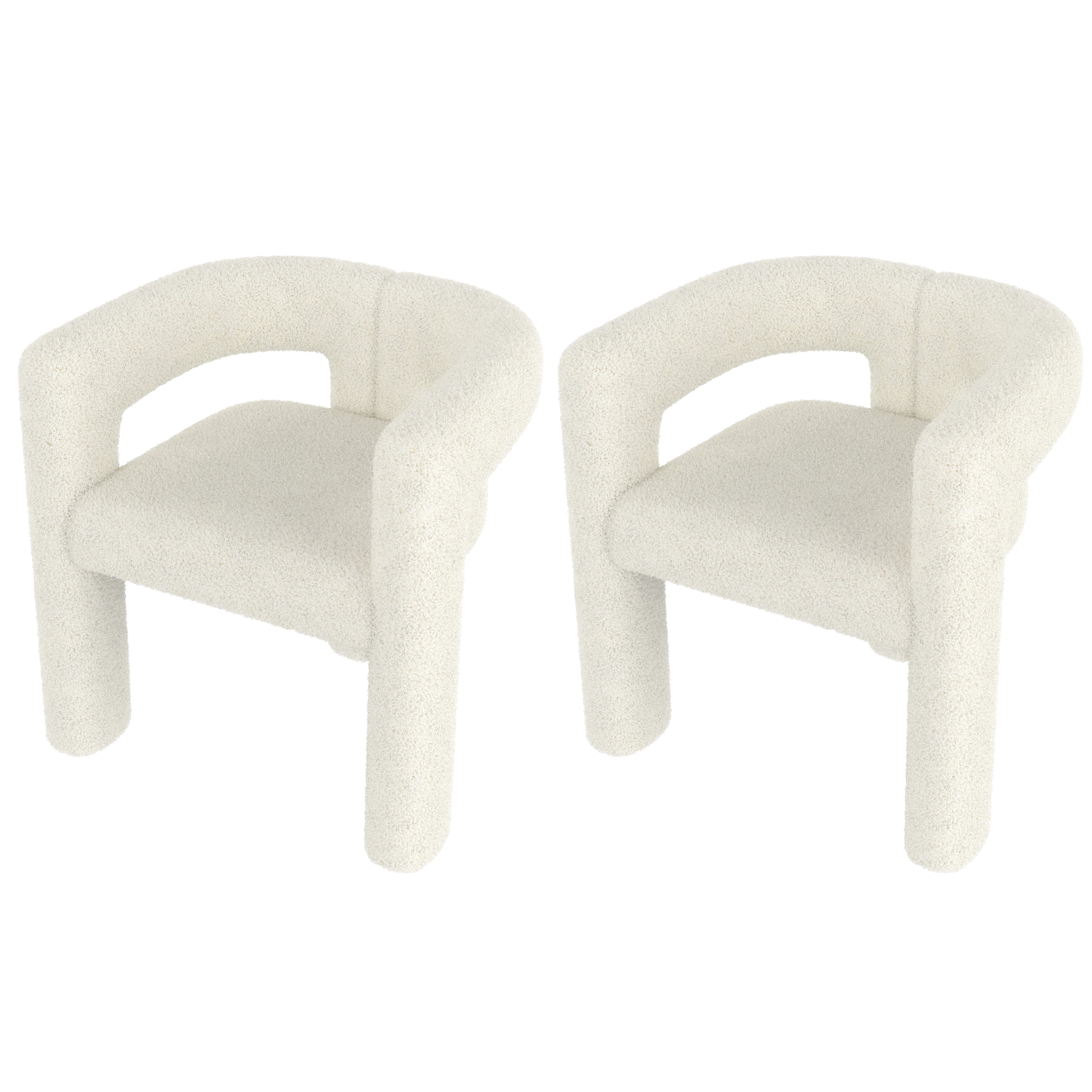 KLAM HOME Esszimmerstuhl Ergonomischer Sessel mit Premium Teddy Flor mit Ar günstig online kaufen