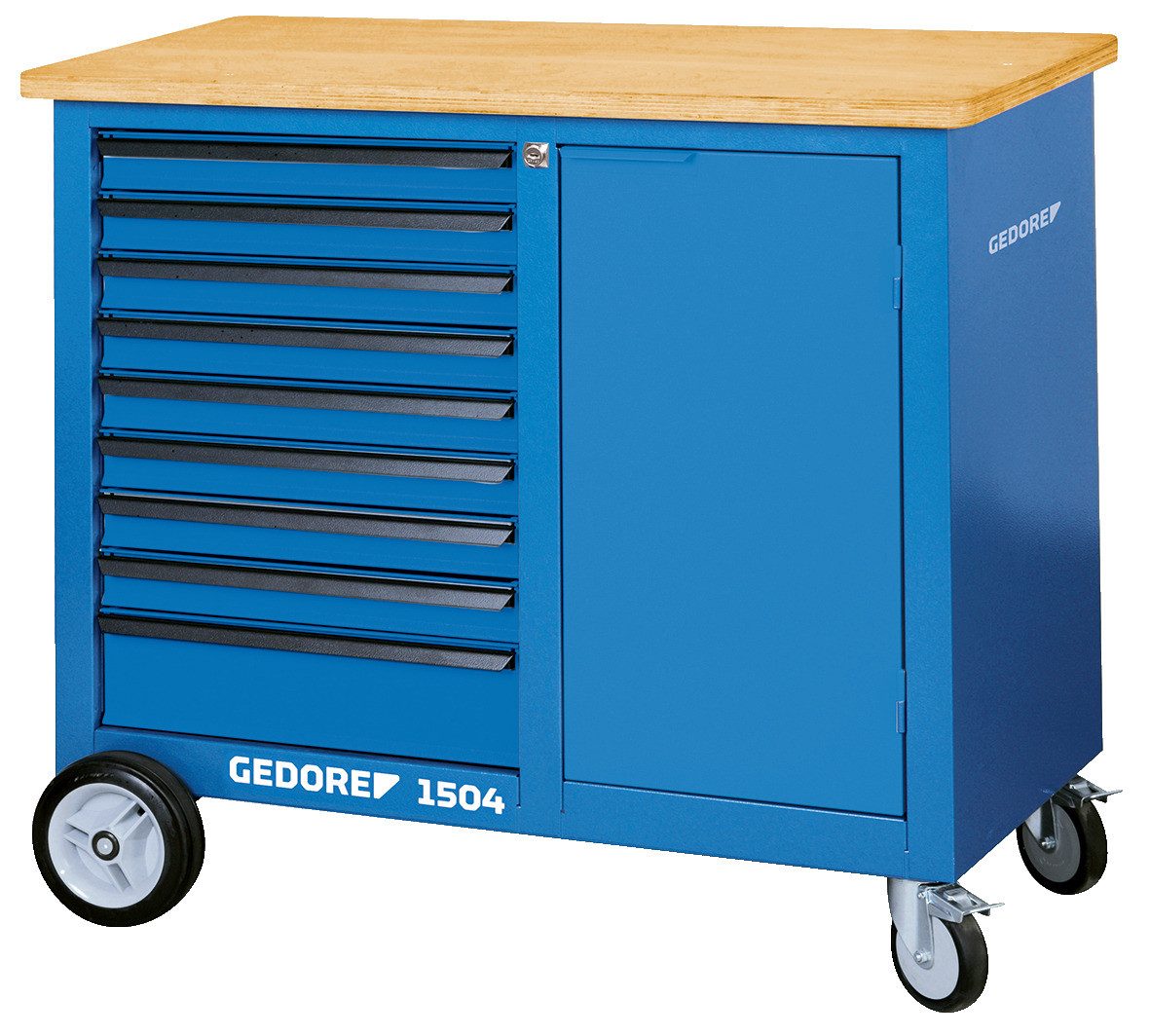 Gedore Werkzeugkoffer 1504 0810 Rollwerkbank mit 9 Schubladen