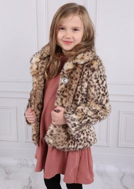 Sarcia.eu Kurzmantel Mantel mit Leoparden-Print für Mädchen, warm 18-24 Monate