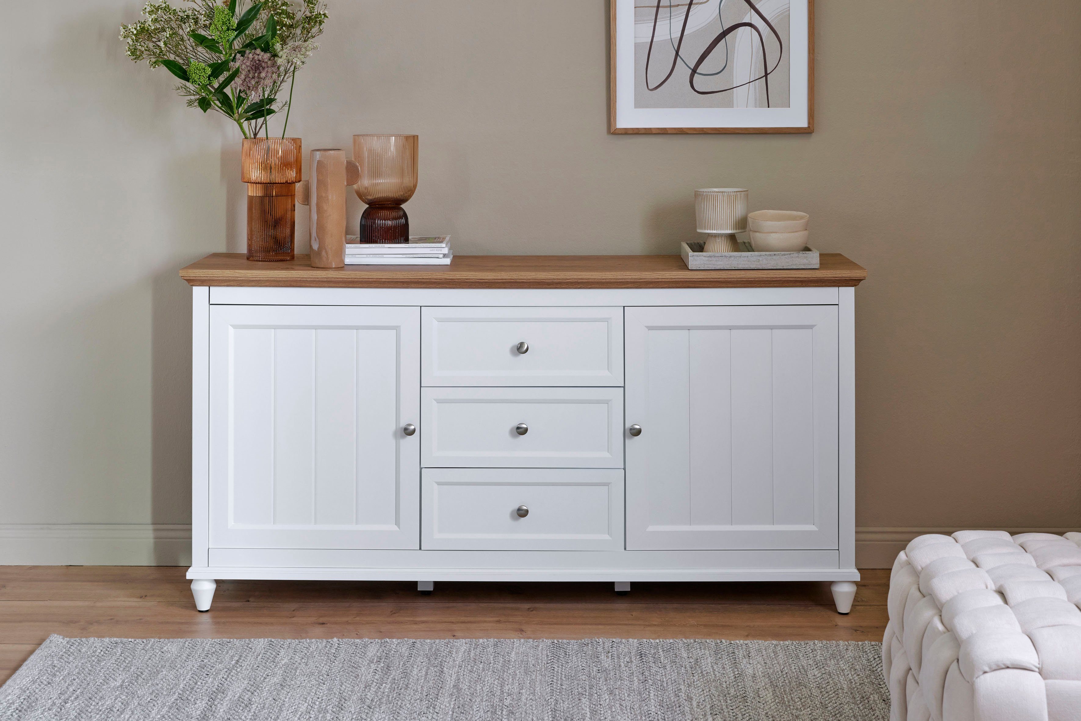 Jahnke Sideboard COTTAGE SB 150 (1 St), Sideboard, Landhausstil, 2 Türen und 3 Schubladen, Breite ca. 150 cm