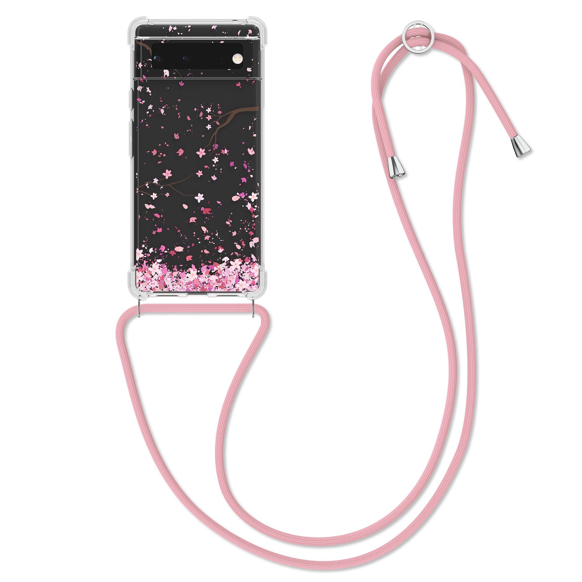 kwmobile Handyhülle Hülle für Google Pixel 6, Silikon Handyhülle mit Kette - Handykette Handyband