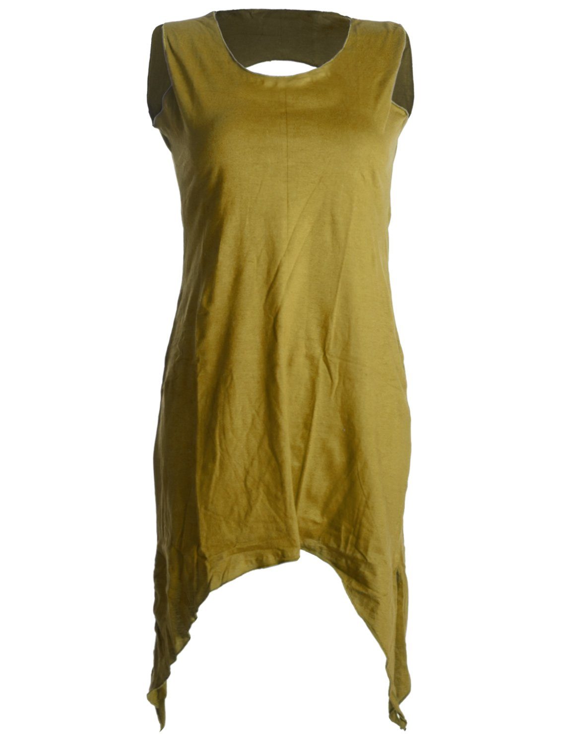 Vishes Zipfelkleid Zipfeliges Elfenkleid mit rundem Rückenausschnitt Boho, Hippiem, Goa Tunika