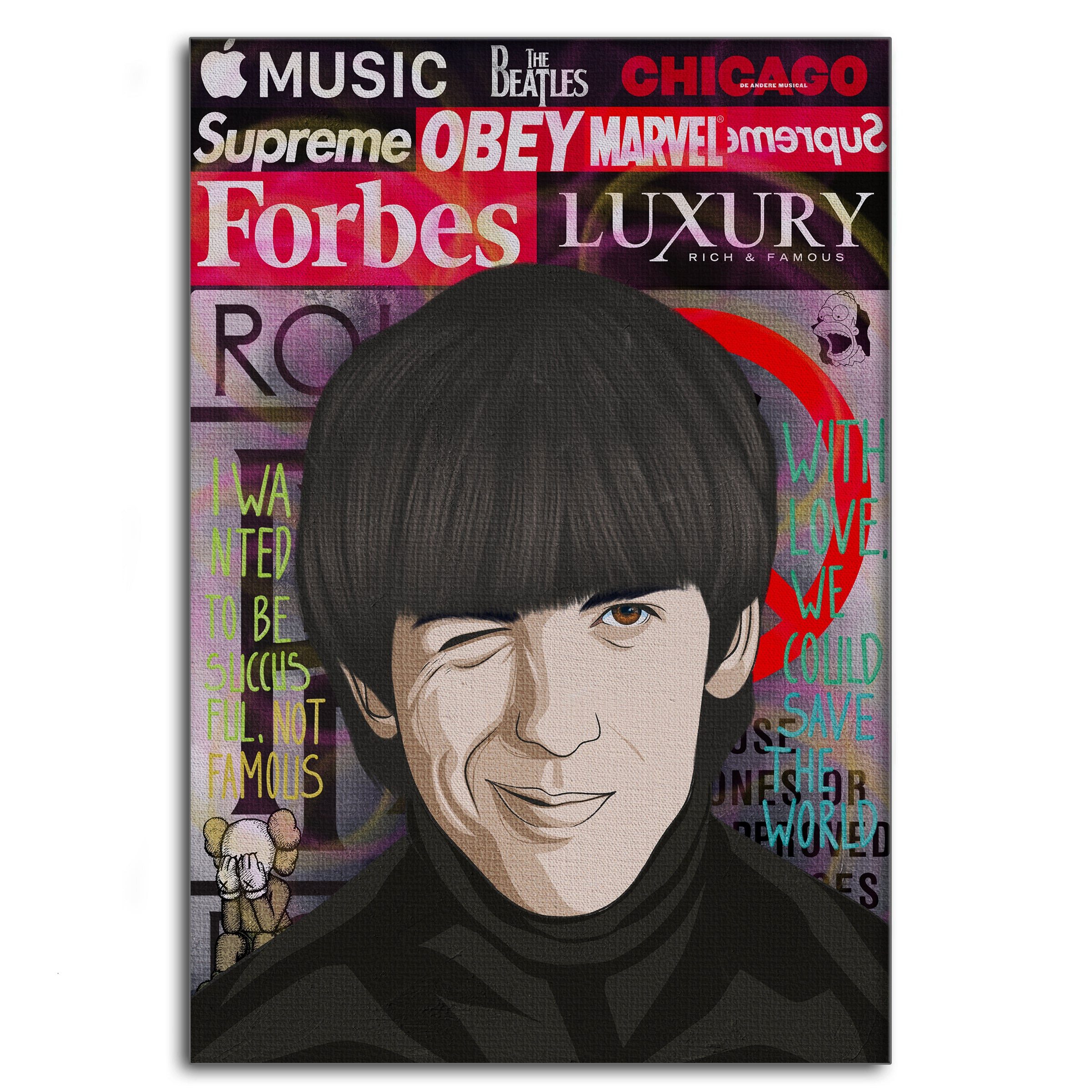 SimpleCanvas Wandbild The Beatles 3 - Leinwandbild Pop Art, Wandbild Pop Art, Portrait, Beatles