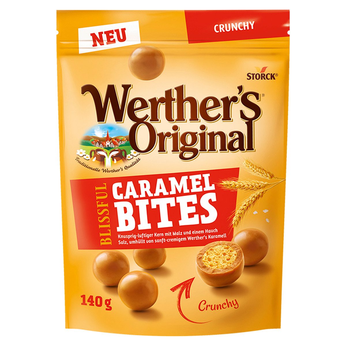 Werther's Kekse, Werthers Original Blissful Caramel Bites Crunchy knusprig süß 140g