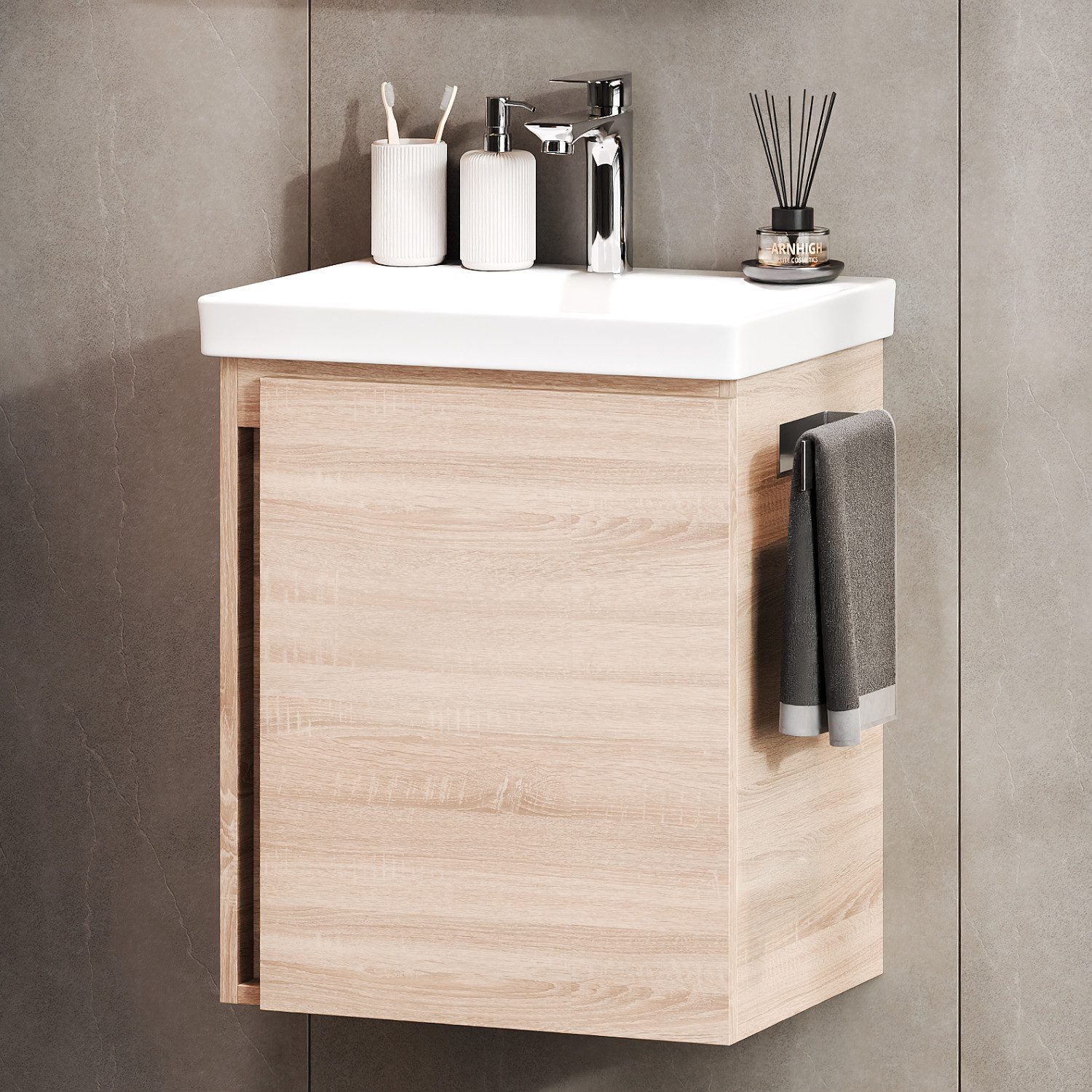 Planetmöbel Waschtisch Waschtischunterschrank 50 cm Sonoma günstig online kaufen