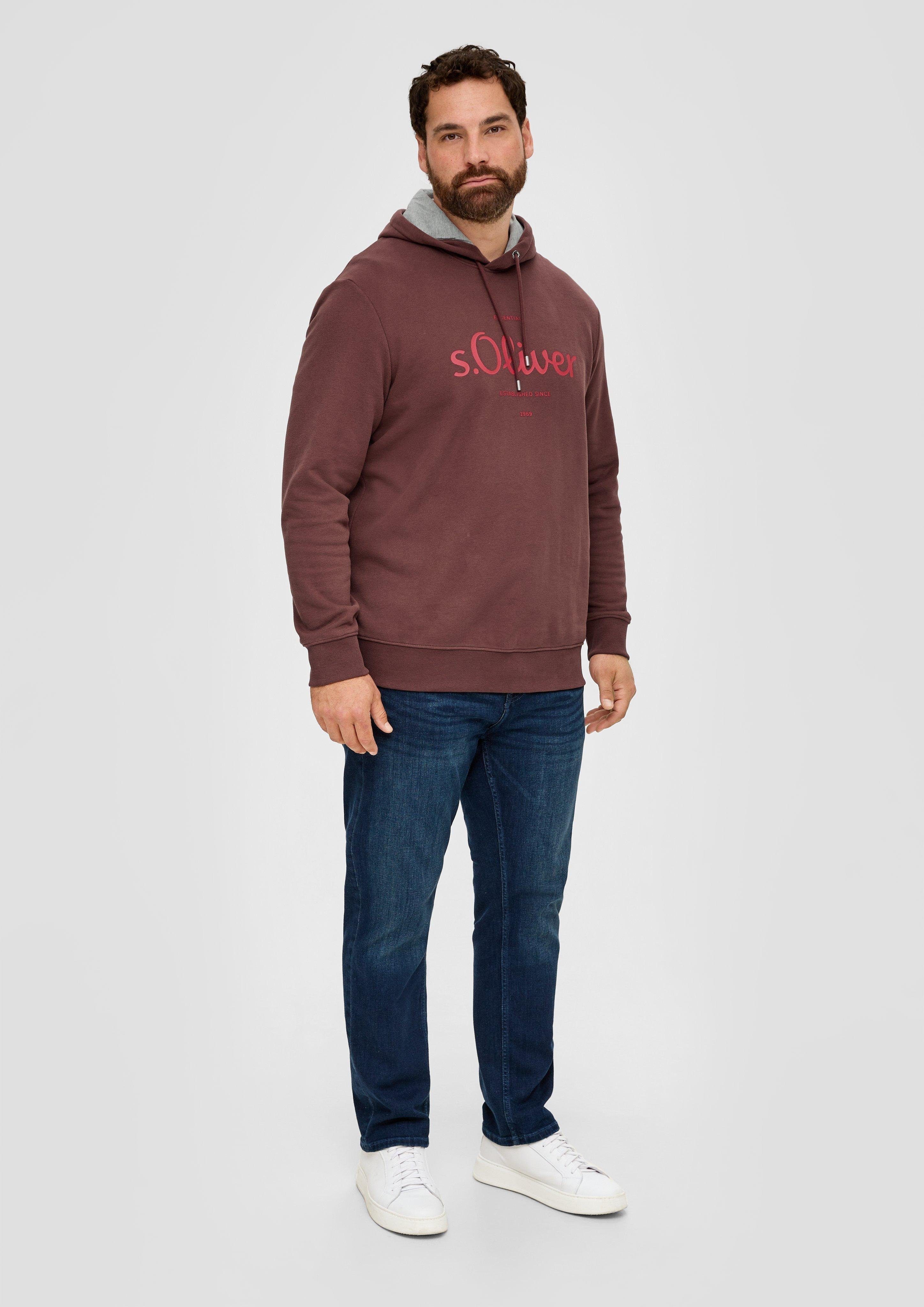 Sweat-Qualität Sweatshirt lila s.Oliver in Logo-Hoodie