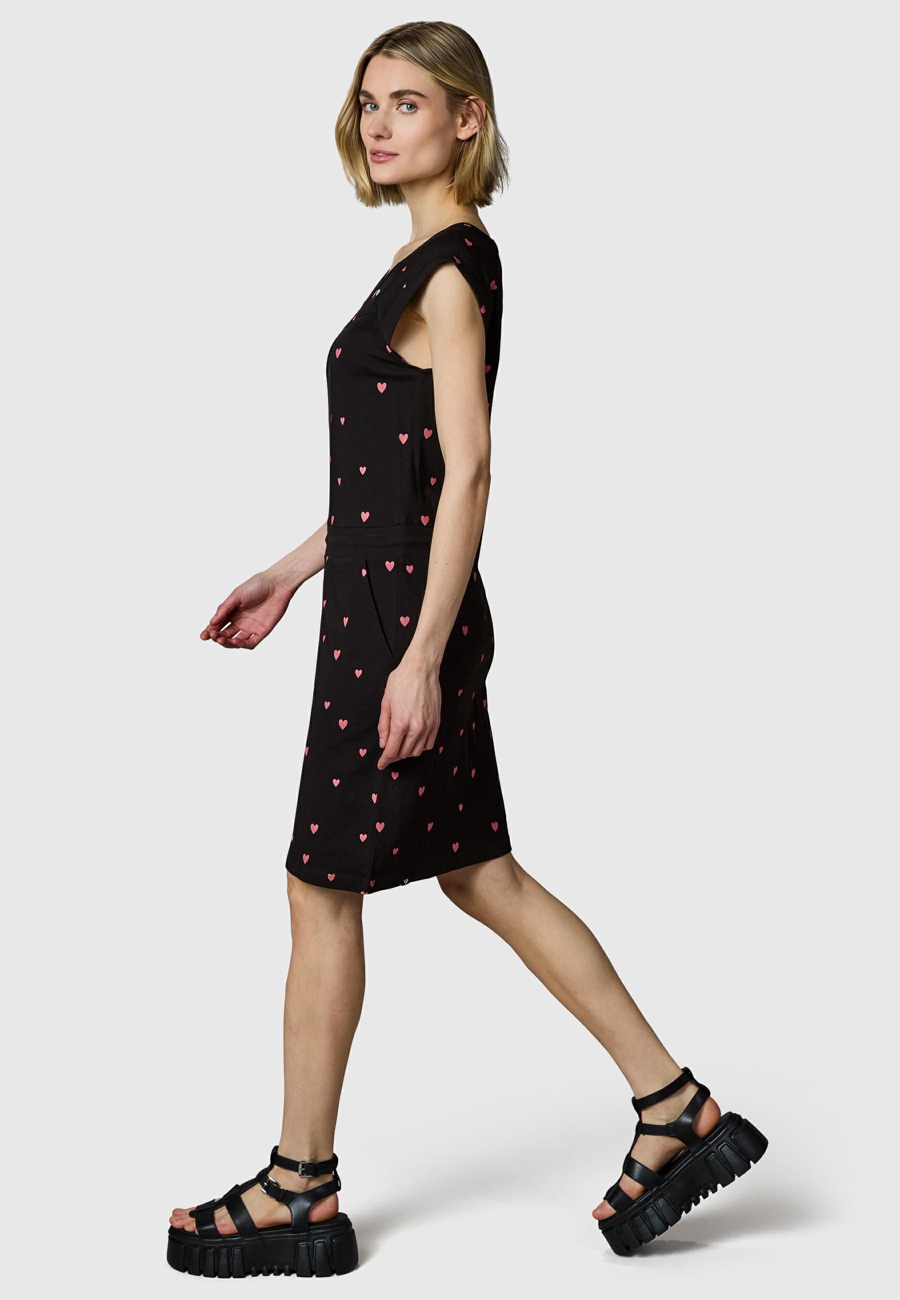 Ragwear Sommerkleid Penelope Hearts YOUMODO leichtes Baumwoll Kleid mit verspieltem Print