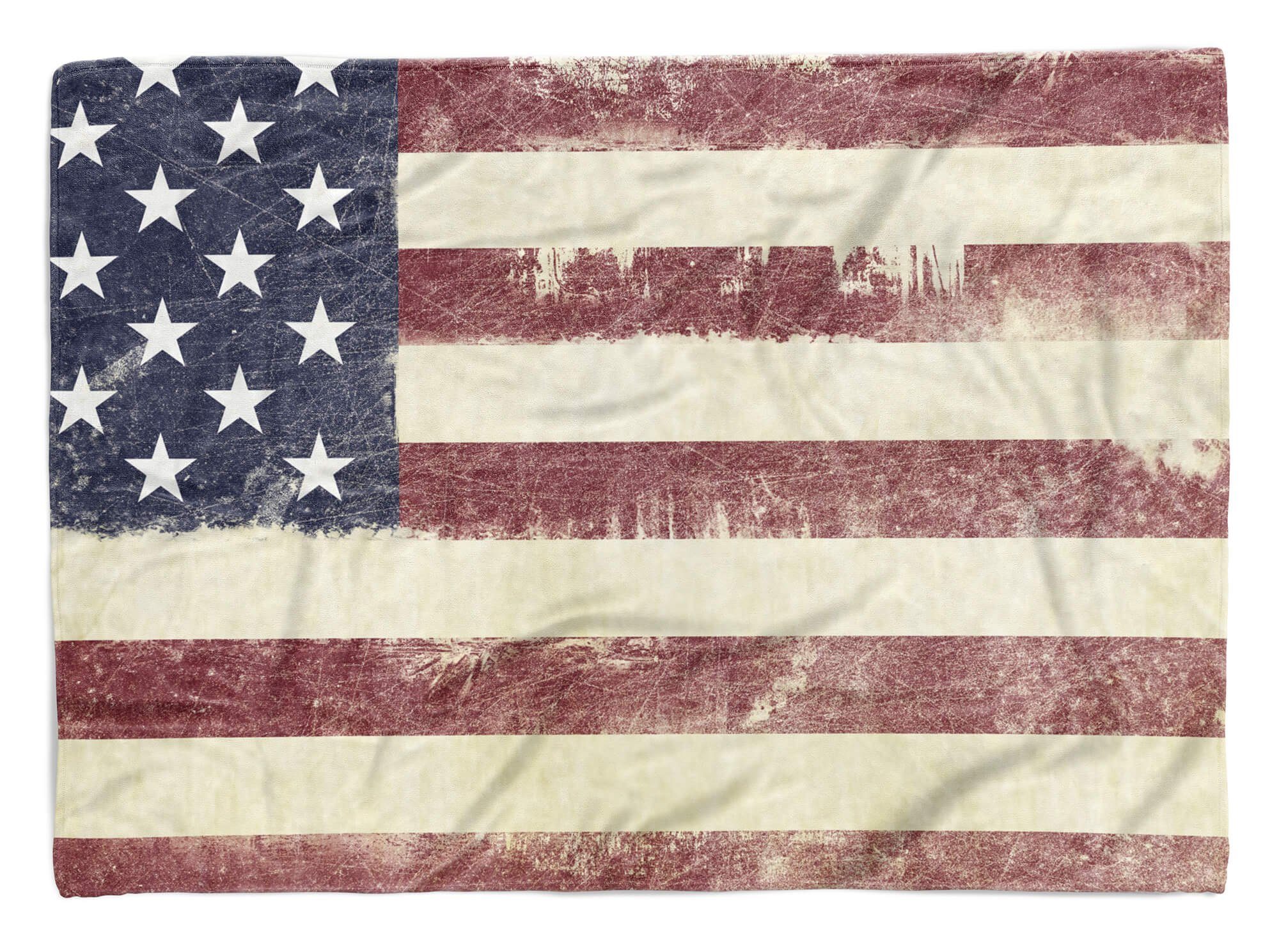 Amerikanische Handtuch Sinus Handtuch Fotomotiv mit Kuscheldecke (1-St), Saunatuch Baumwolle-Polyester-Mix Flag, Strandhandtuch Art Handtücher