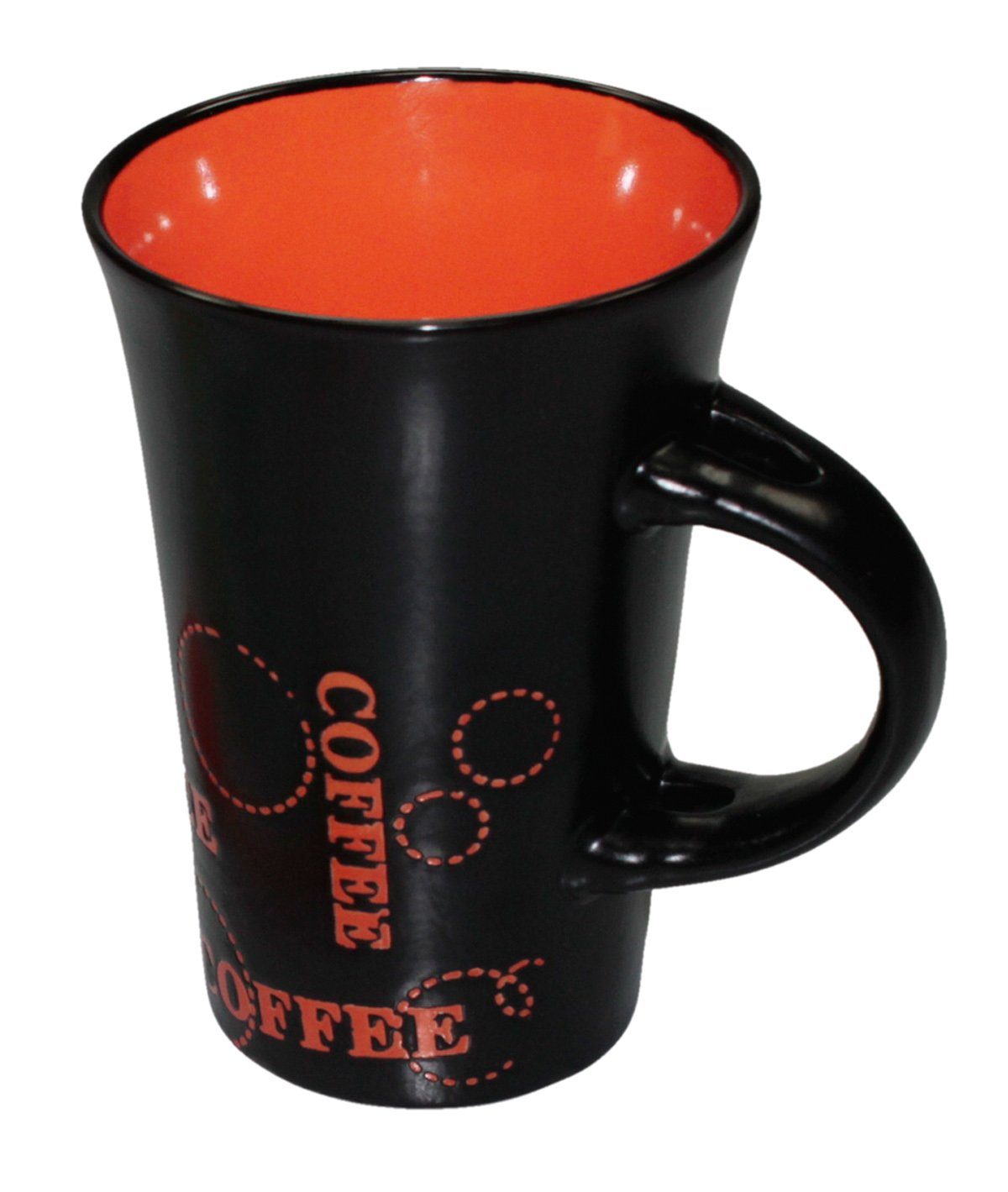 Haus und Deko Geschirr-Set Keramik Kaffeebecher Kaffeetasse schwarz bunt XL Tasse Becher passend (1-tlg), Keramik Rot