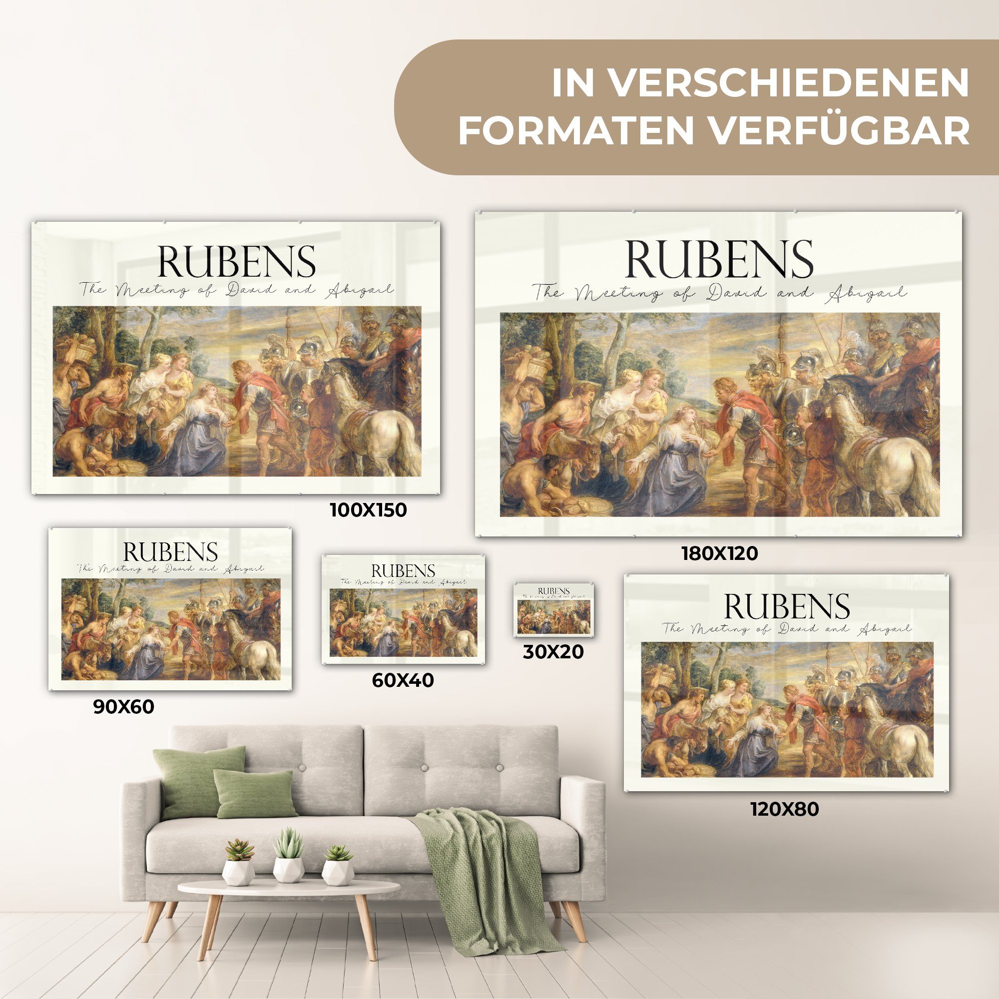 MuchoWow Acrylglasbild und Abigail & Alte Acrylglasbilder von Wohnzimmer - David St), Rubens Das Treffen - Meister, (1 Schlafzimmer