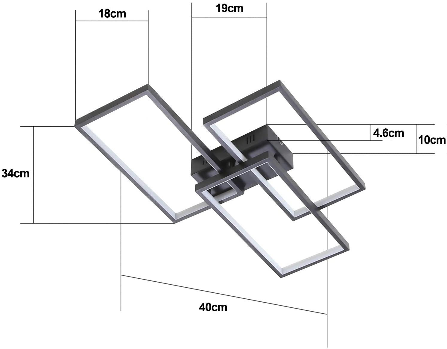 ZMH LED Deckenleuchte dimmbar mit Fernbedienung 63W Wohnzimmerlampe, LED fest integriert, LED fest integriert – Bild 5 von 5