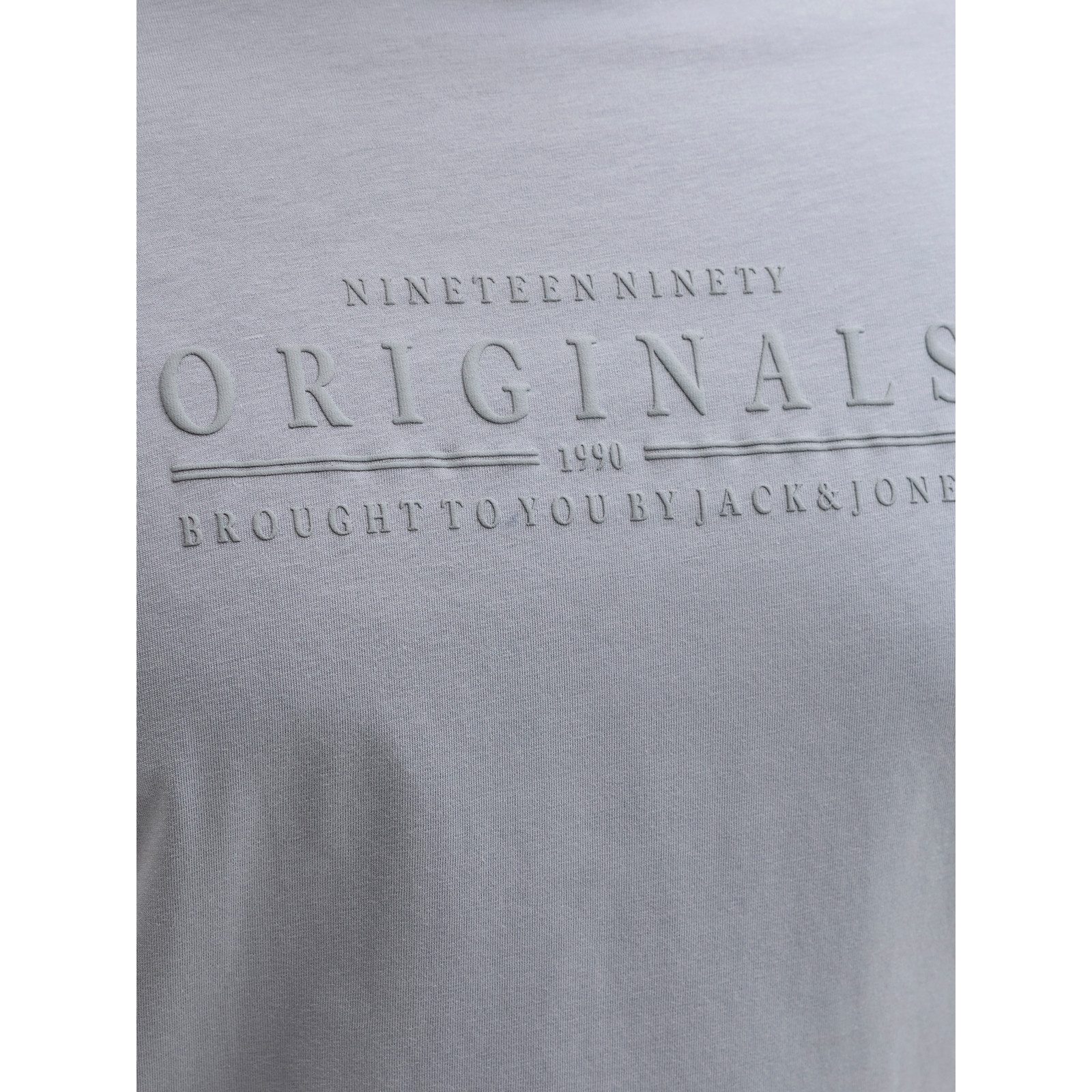 Jack & Jones Rundhalsshirt Jack&Jones Übergröße T-Shirt grau JORCATSKILLS Print