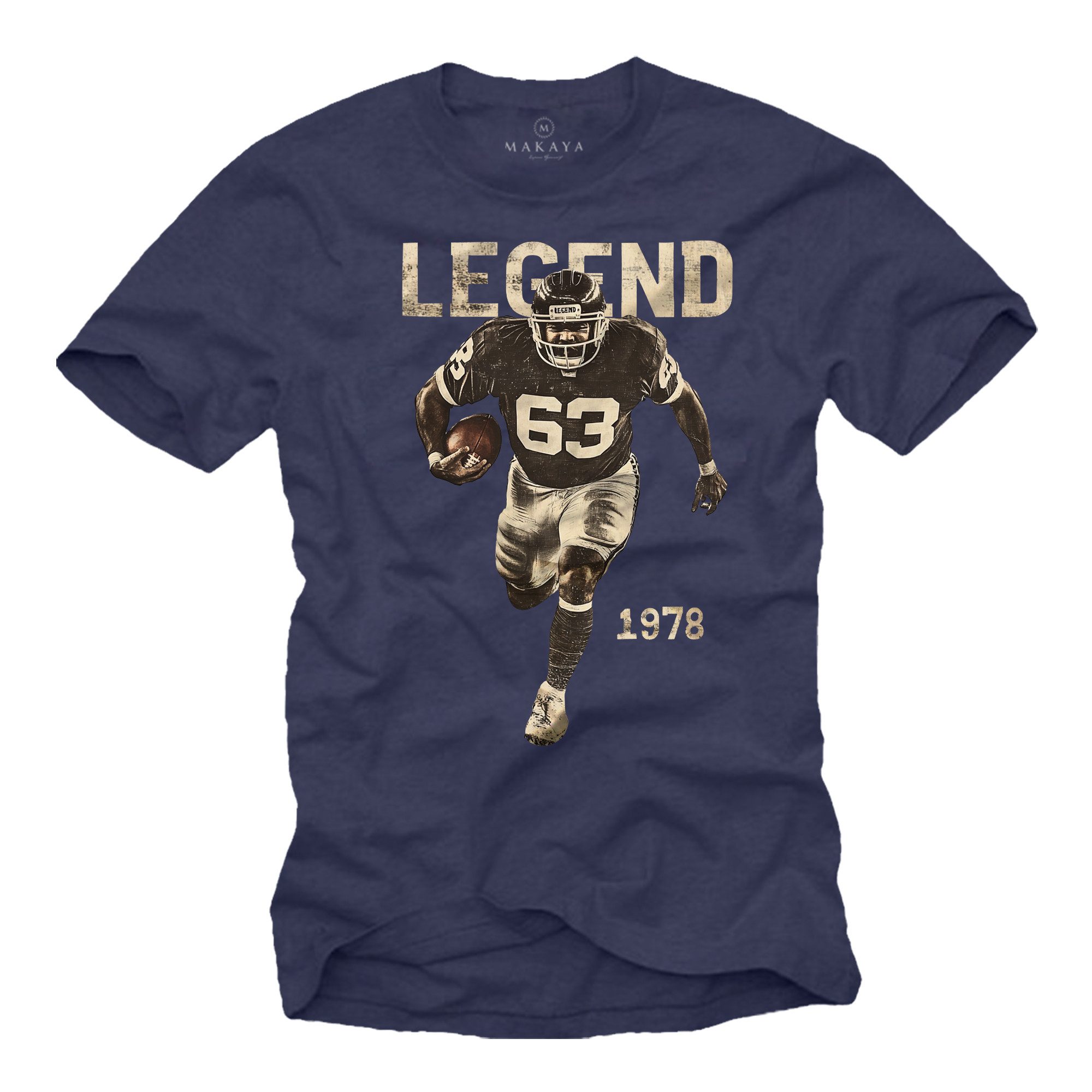 MAKAYA Print-Shirt American Football Bulldozer Motiv günstig online kaufen